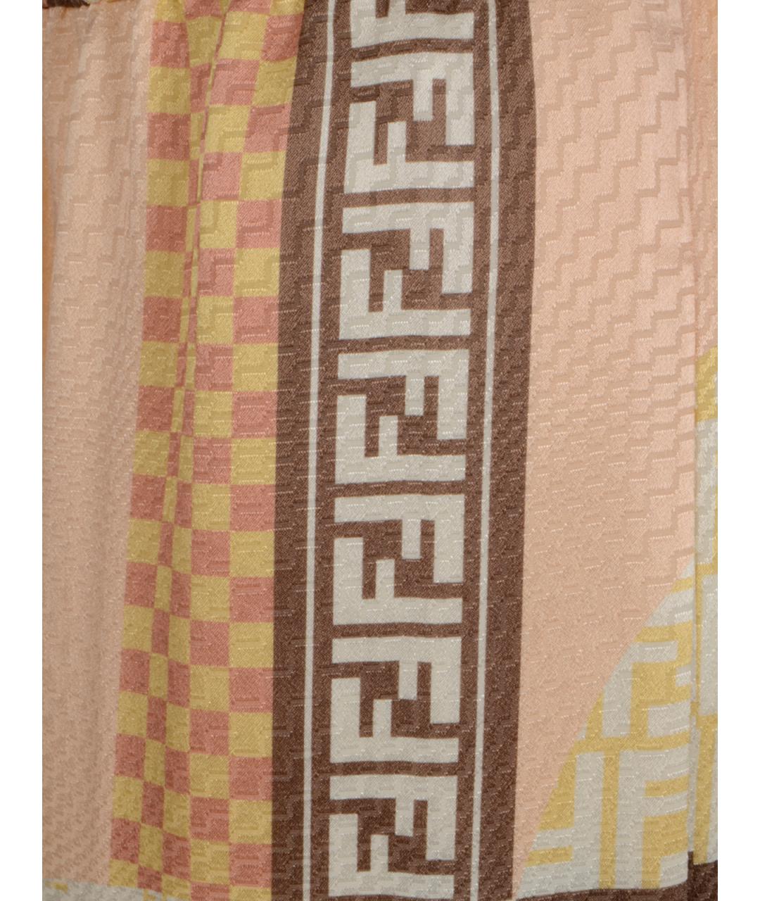 FENDI Мульти шелковые шорты, фото 3