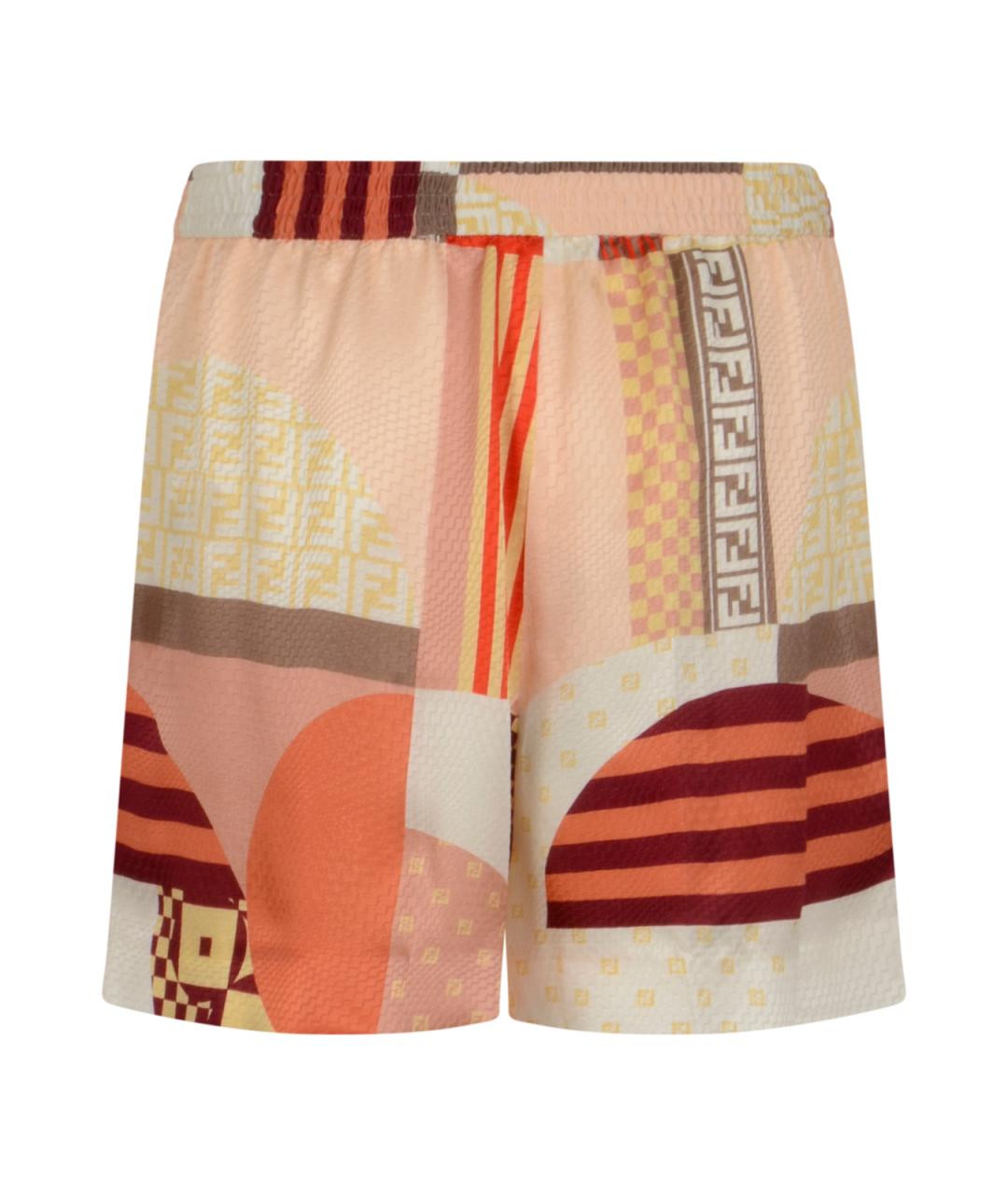 FENDI Мульти шелковые шорты, фото 2