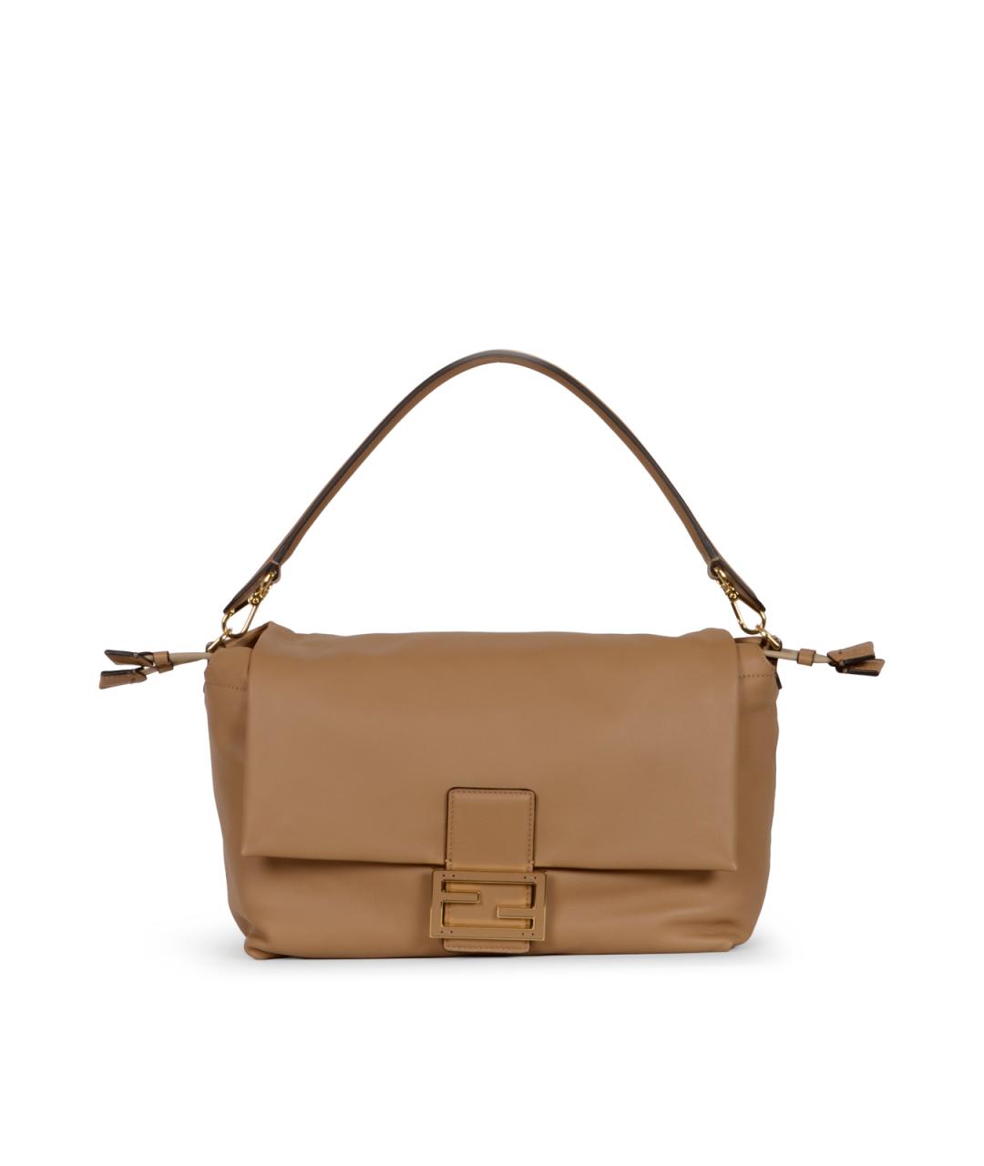 FENDI Коричневая кожаная сумка через плечо, фото 1