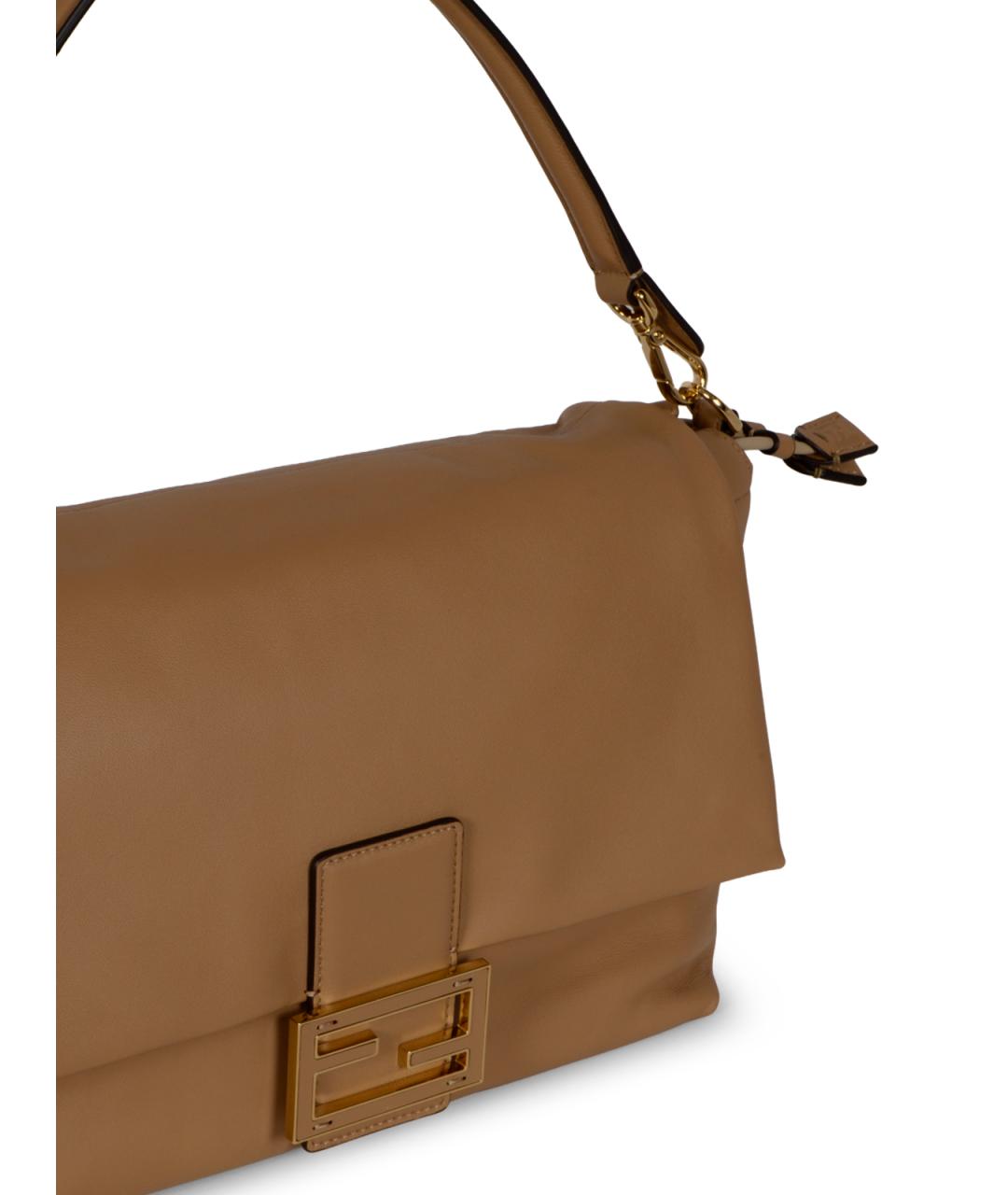 FENDI Коричневая кожаная сумка через плечо, фото 4