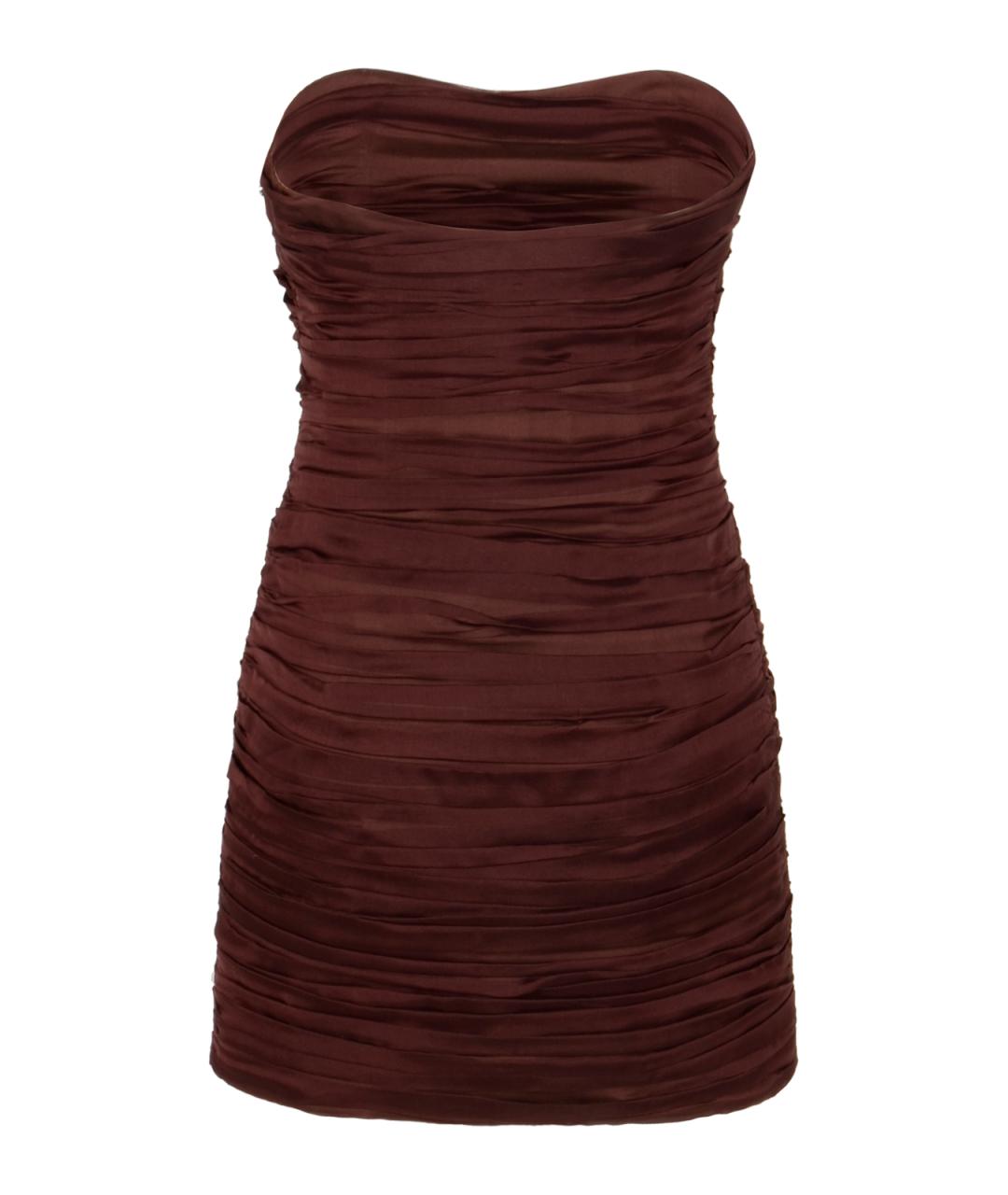 RAQUEL DINIZ Бордовое шелковое повседневное платье, фото 2