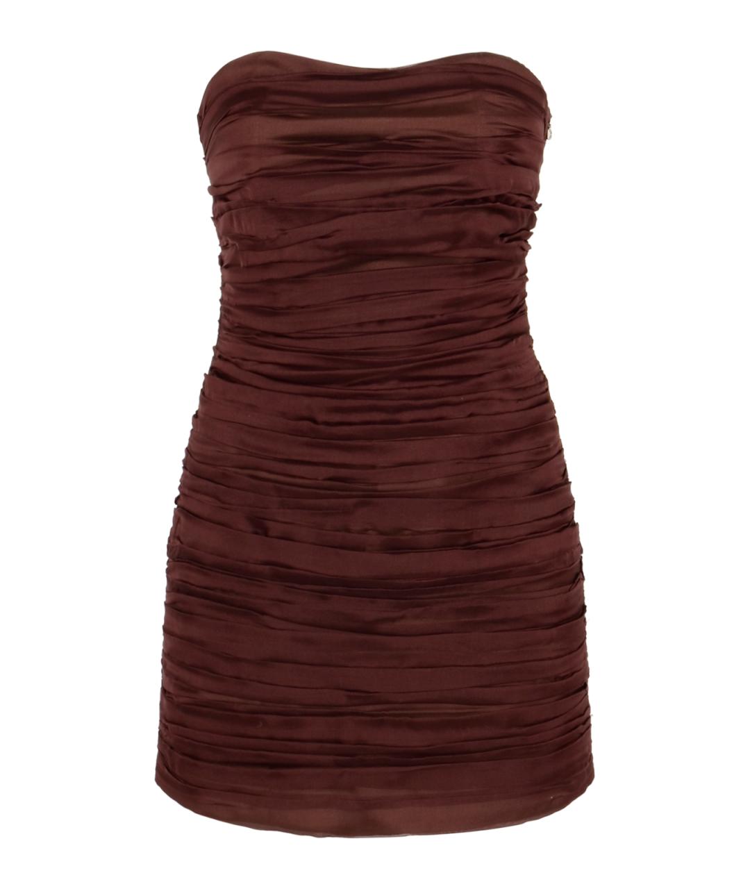 RAQUEL DINIZ Бордовое шелковое повседневное платье, фото 1