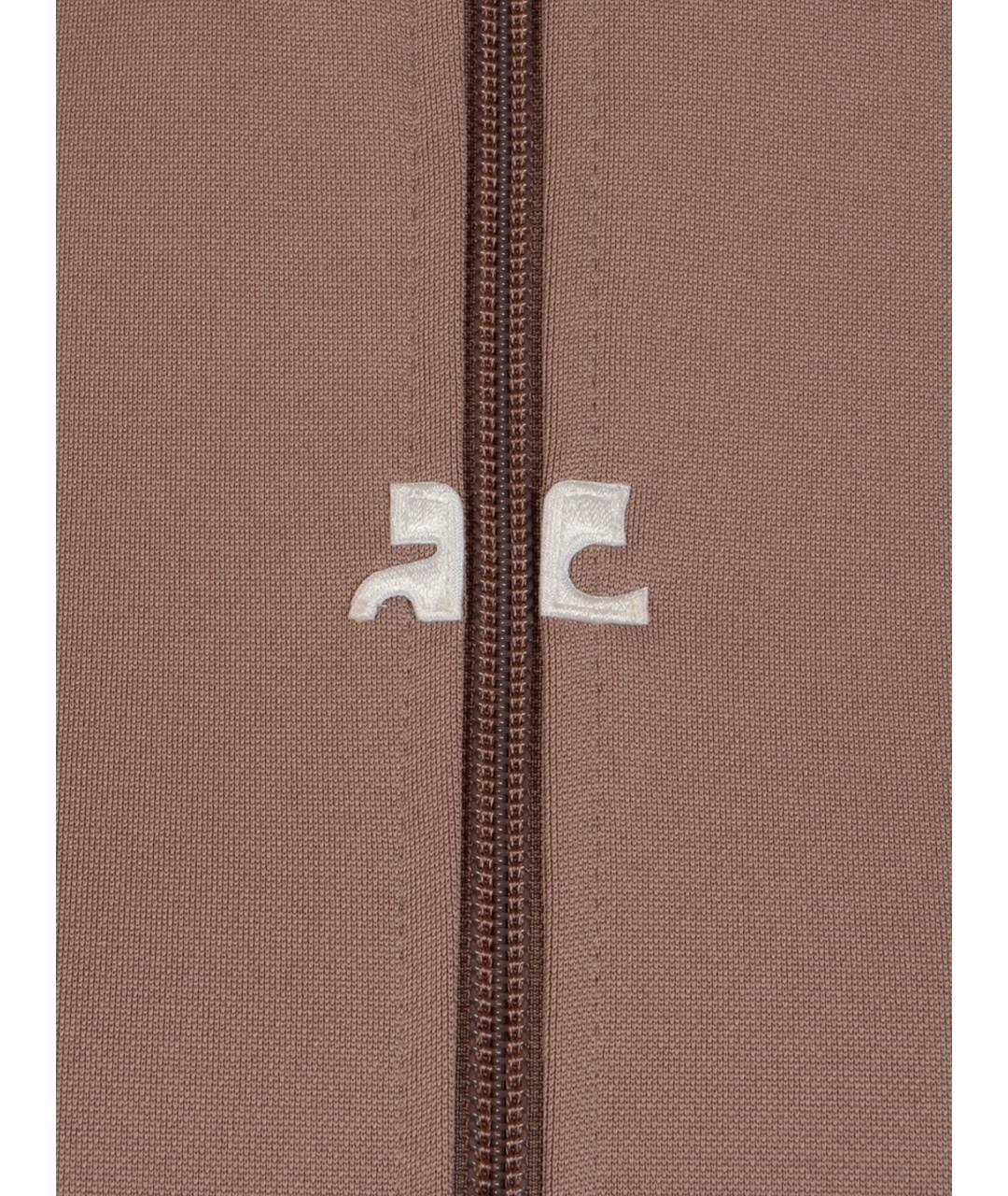 COURREGES Коричневая полиэстеровая куртка, фото 3