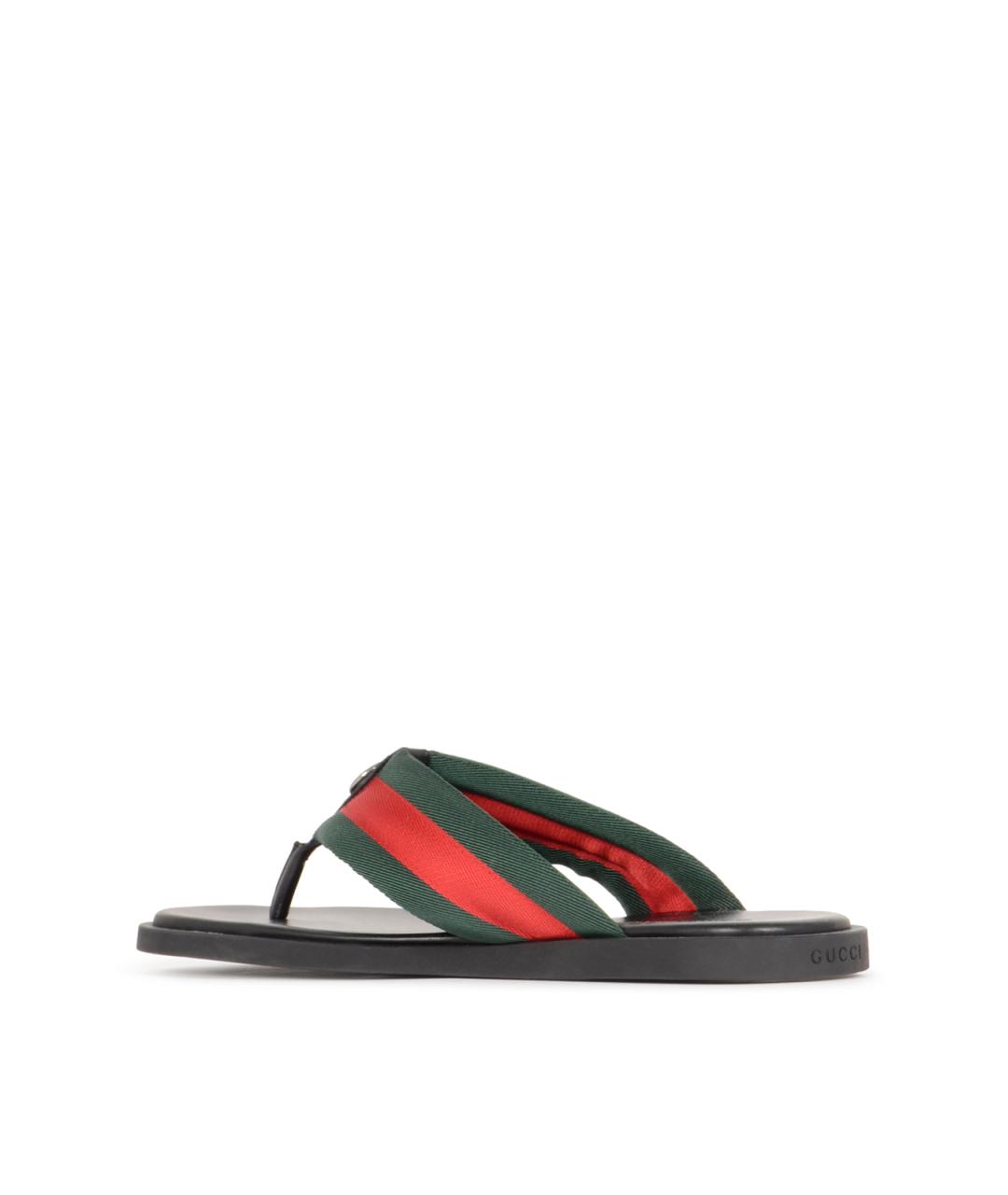 GUCCI Черные синтетические шлепанцы, фото 3