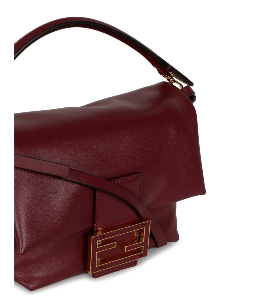 FENDI Бордовая кожаная сумка через плечо, фото 4