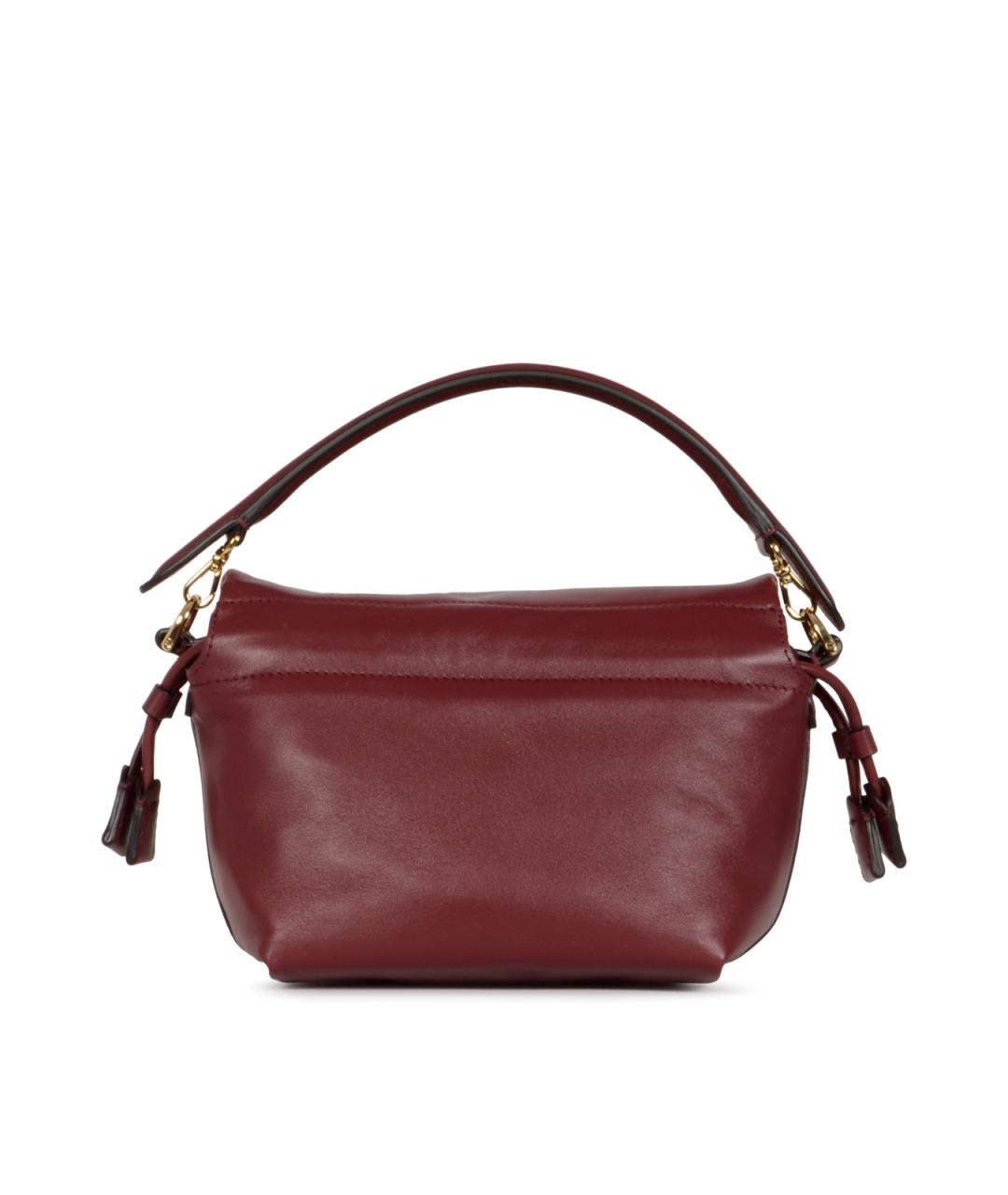 FENDI Бордовая кожаная сумка через плечо, фото 3