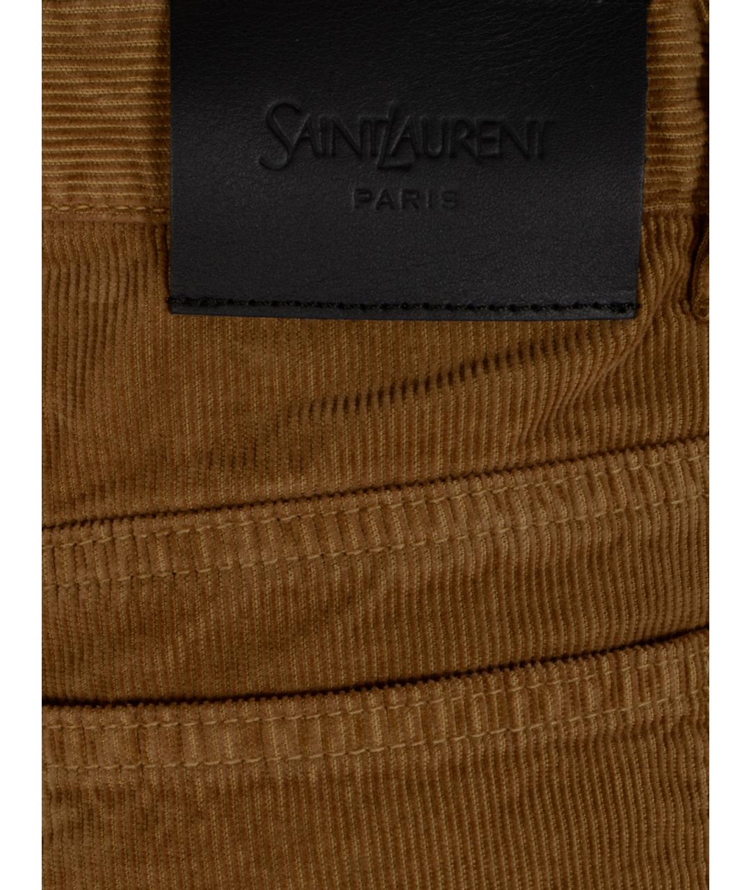 SAINT LAURENT Бежевые хлопковые прямые джинсы, фото 5