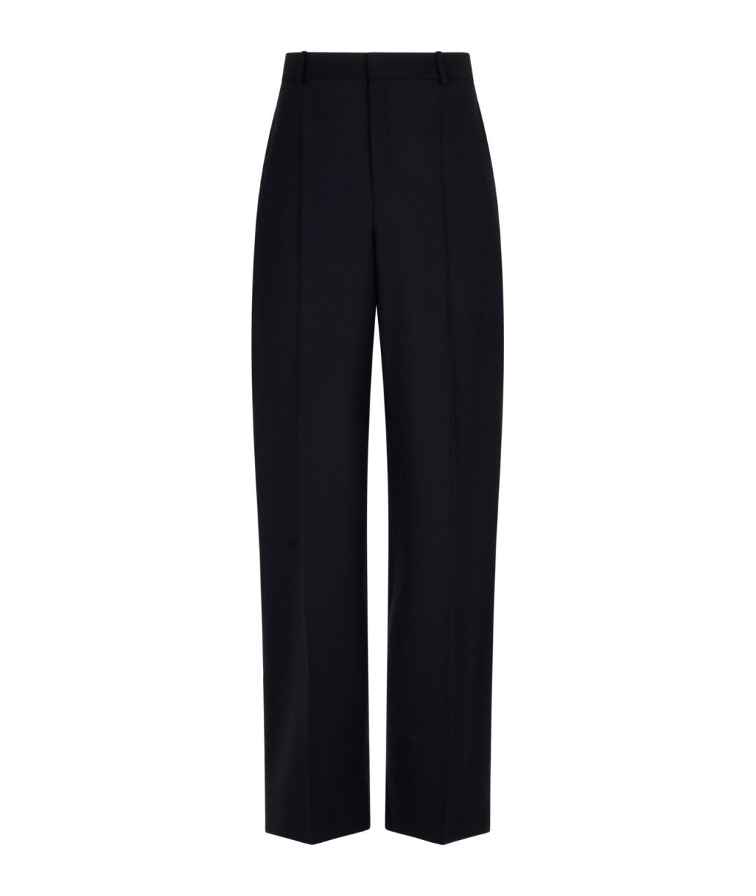 SAINT LAURENT Темно-синие шерстяные классические брюки, фото 1