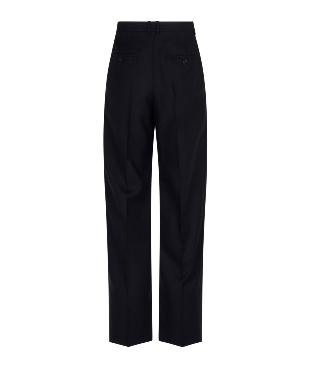 SAINT LAURENT Темно-синие шерстяные классические брюки, фото 2