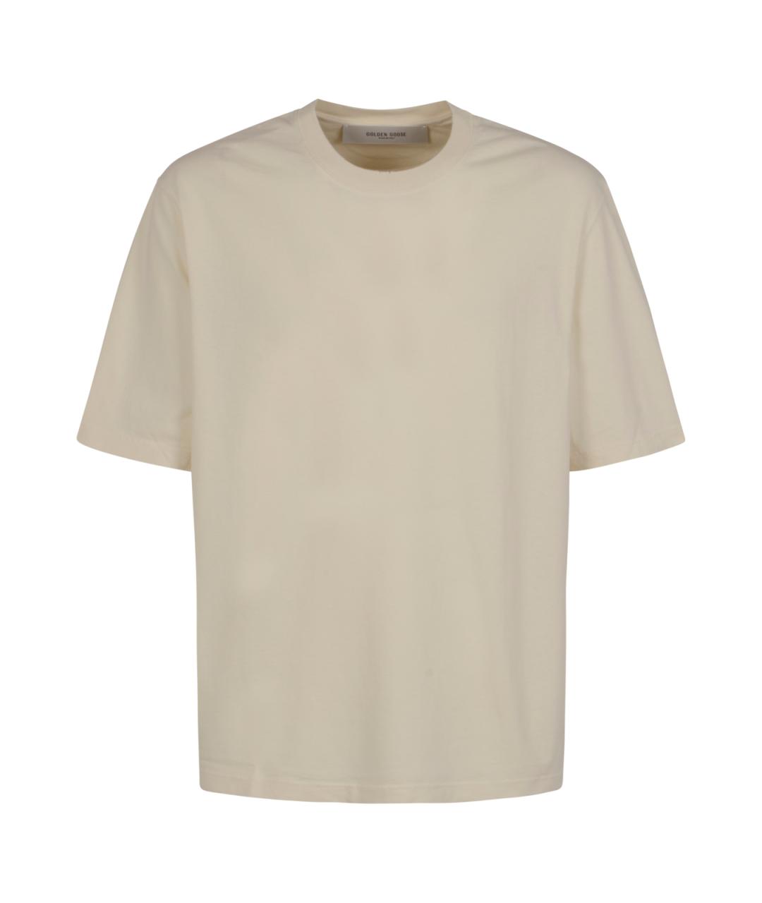 GOLDEN GOOSE DELUXE BRAND Бежевая хлопковая футболка, фото 1