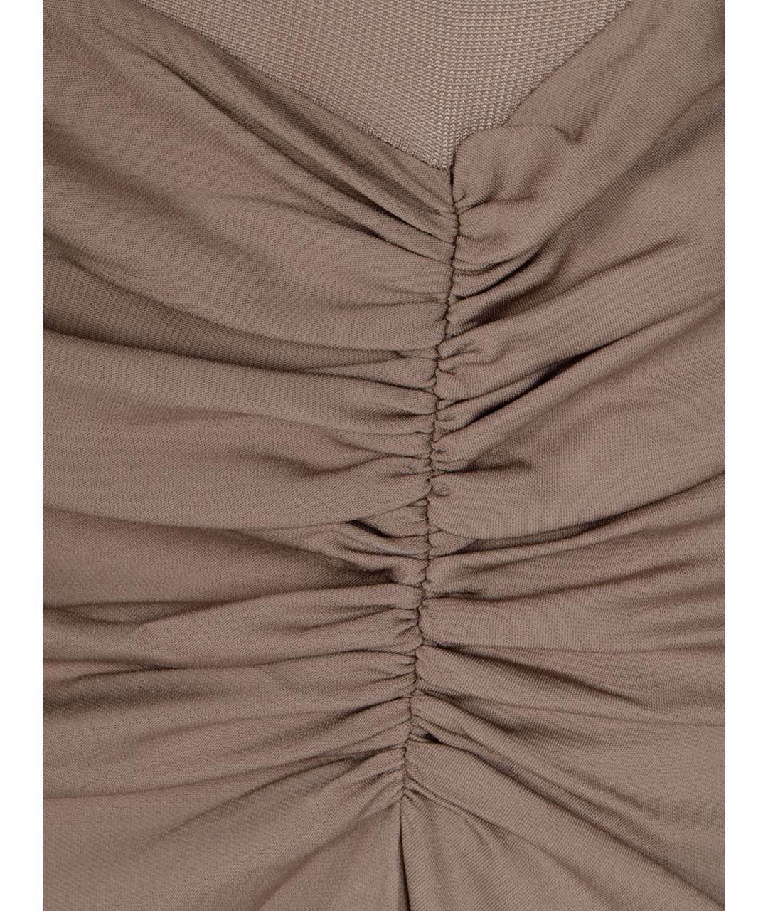 CHRISTOPHER ESBER Коричневое шелковое повседневное платье, фото 3