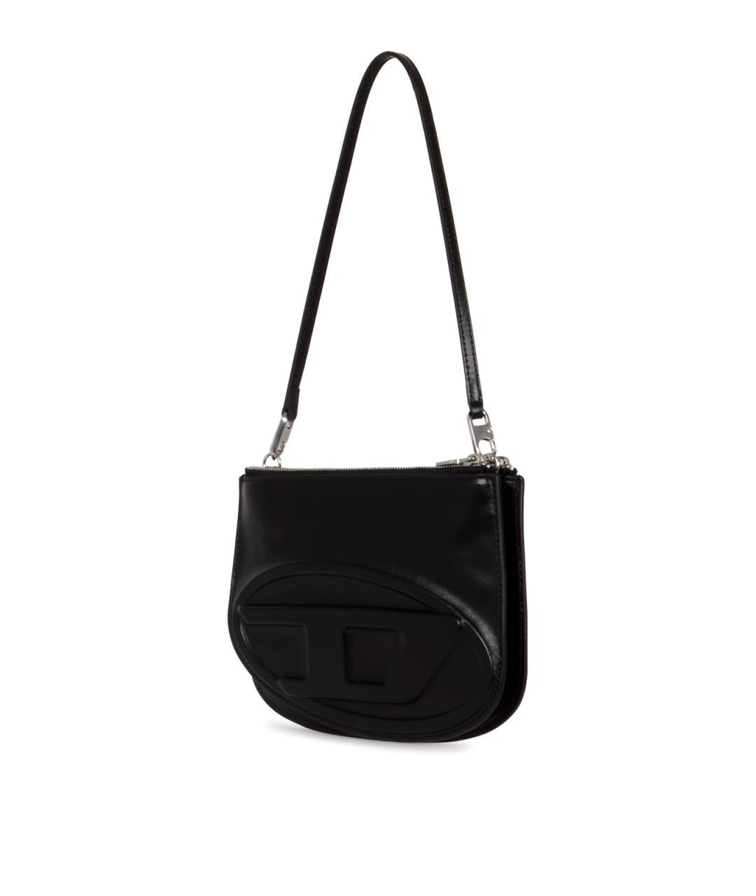 DIESEL Черная кожаная сумка через плечо, фото 2