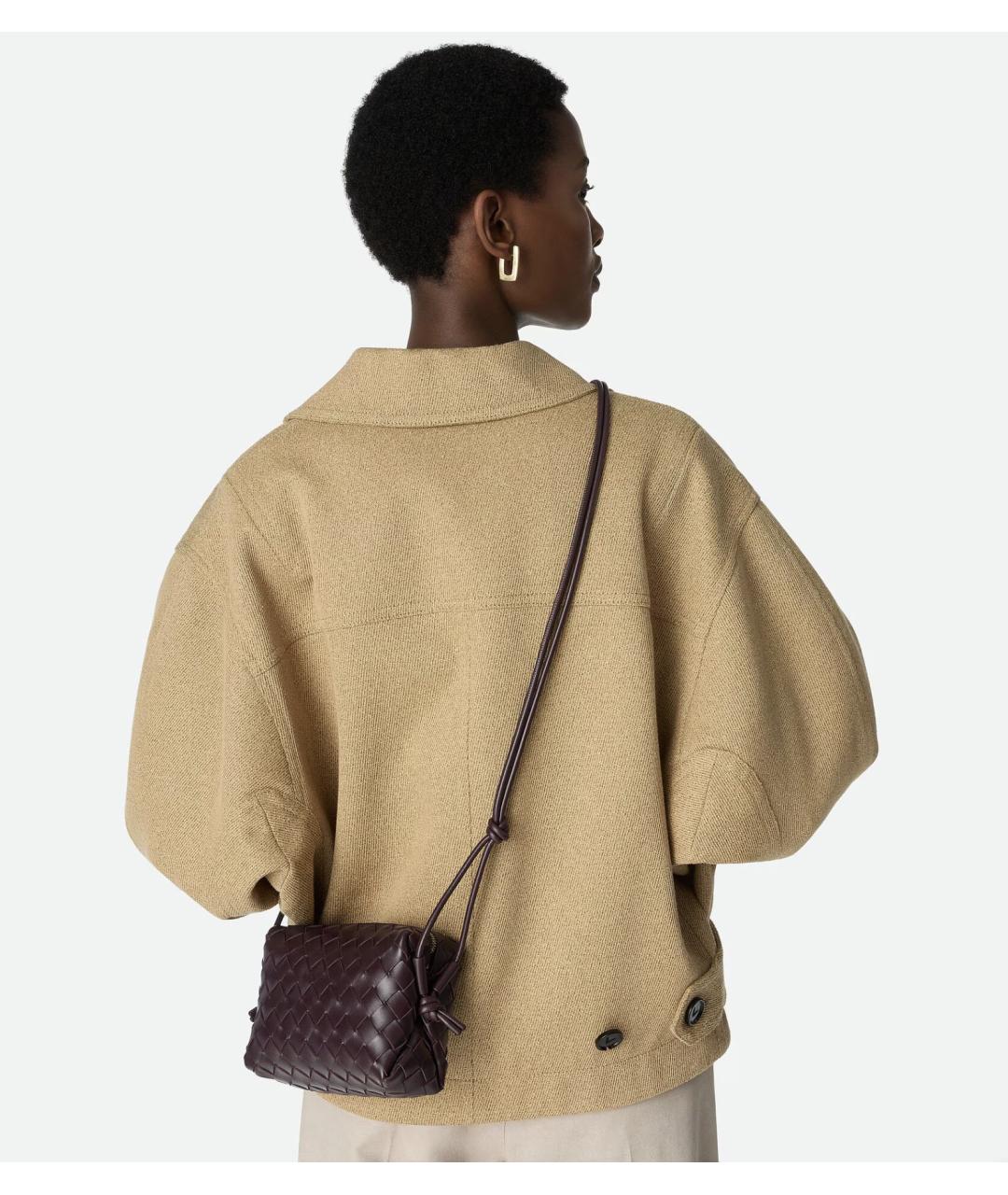 BOTTEGA VENETA Бордовая кожаная сумка через плечо, фото 2