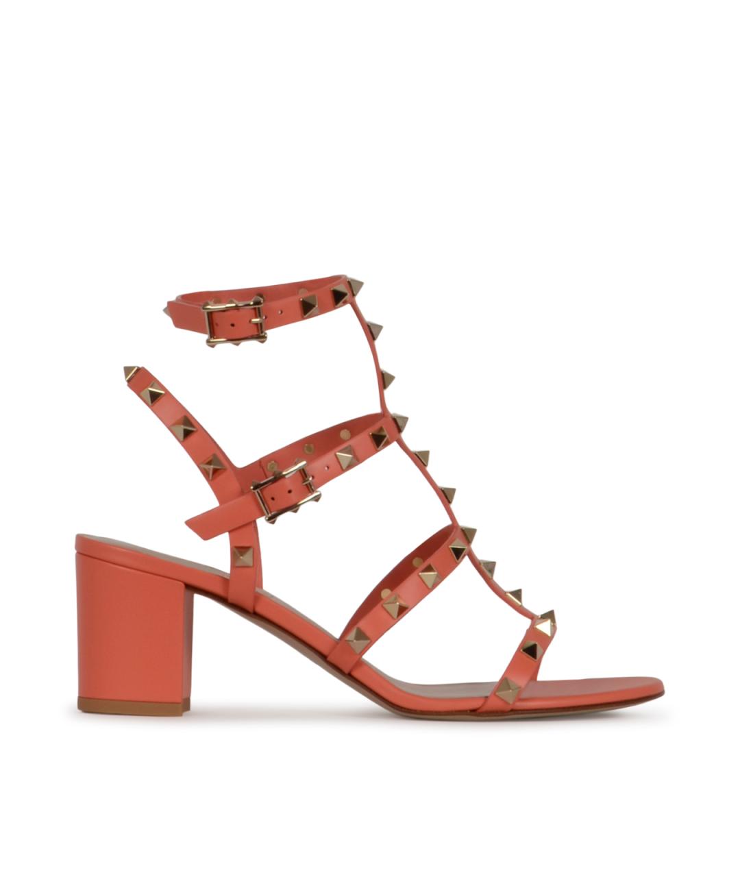 VALENTINO Коралловые кожаные босоножки, фото 1