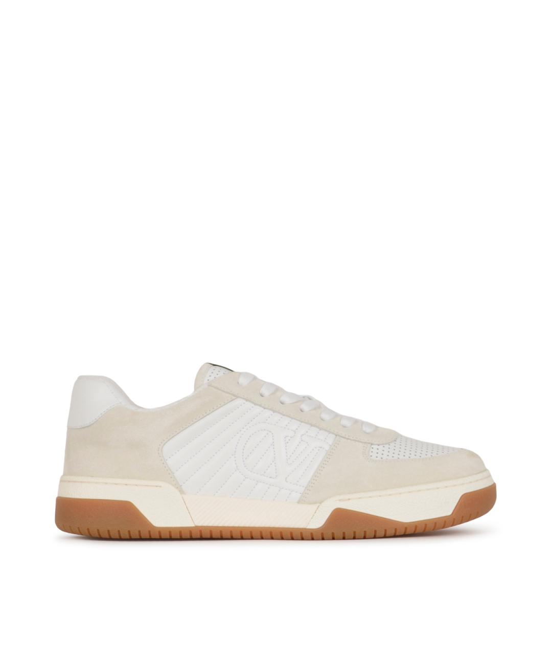 VALENTINO Белые кожаные низкие кроссовки / кеды, фото 1