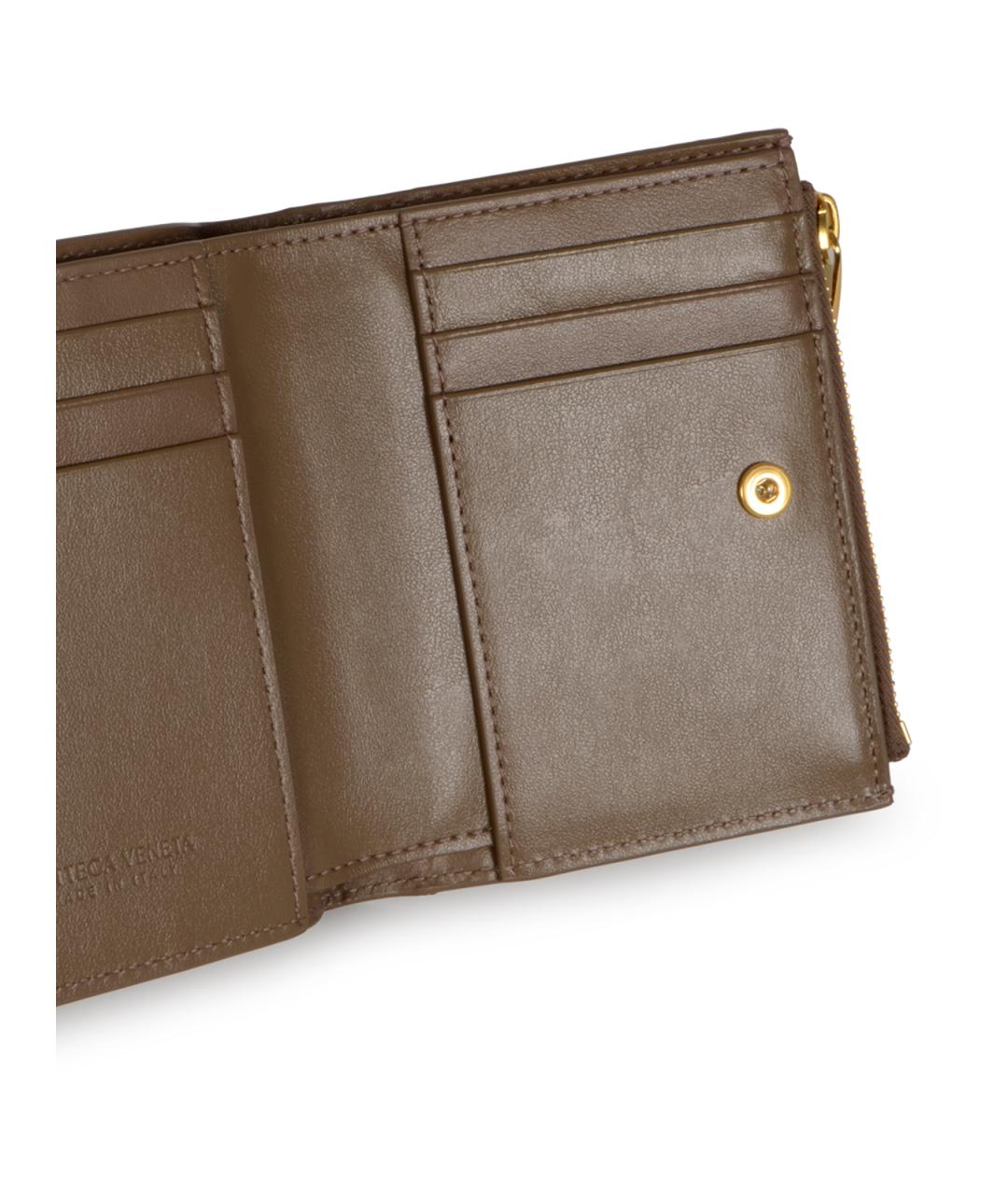 BOTTEGA VENETA Коричневый кожаный кошелек, фото 4