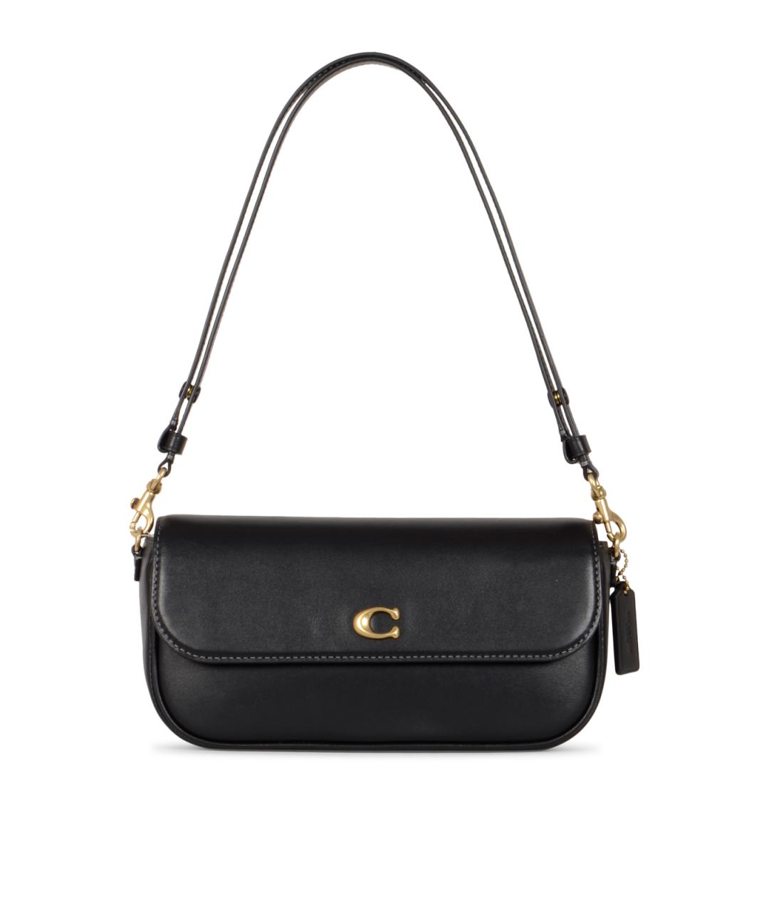 COACH Черная кожаная сумка через плечо, фото 1