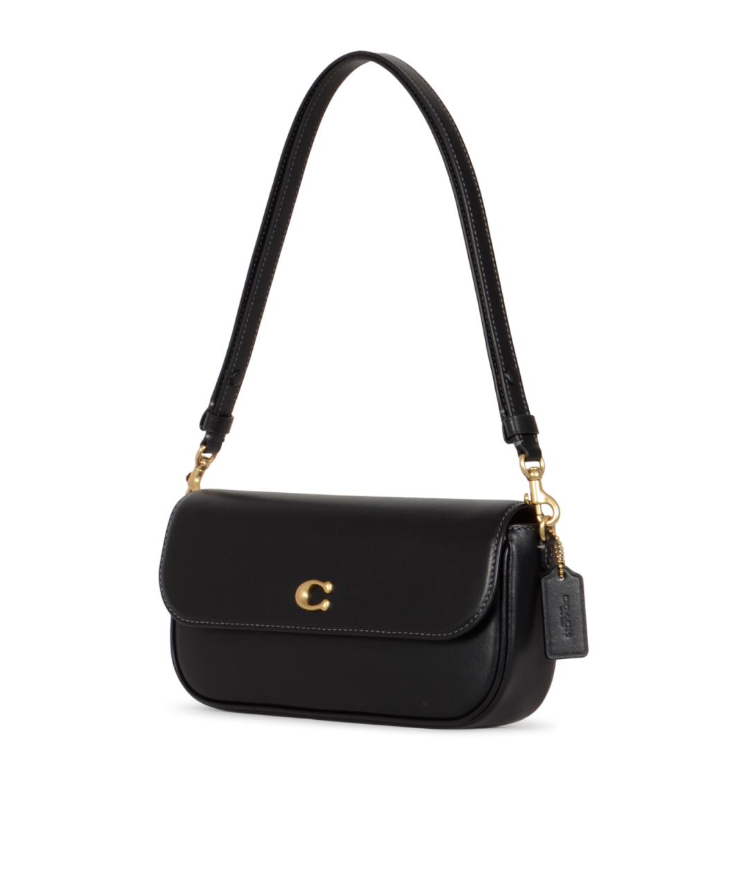 COACH Черная кожаная сумка через плечо, фото 2