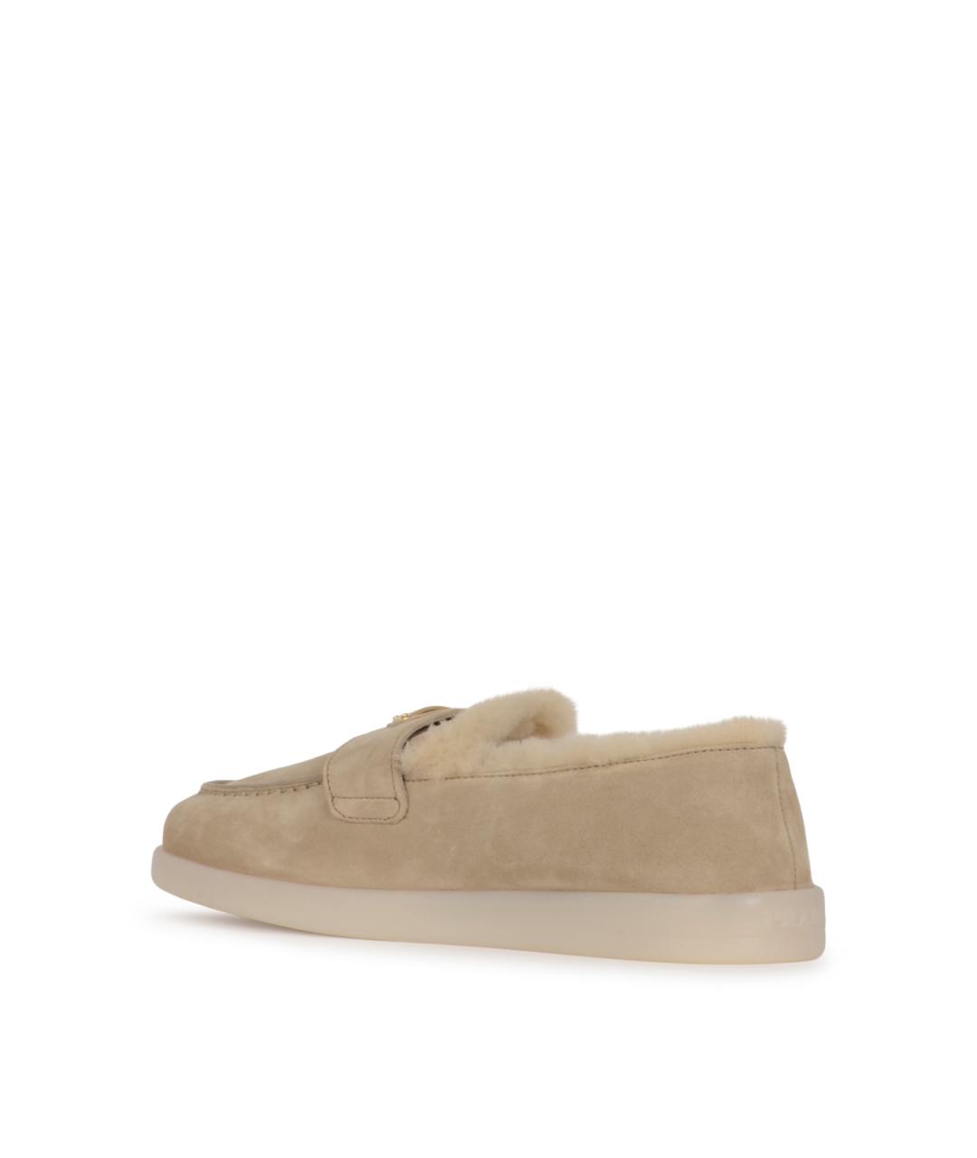 PRADA Бежевые замшевые лоферы, фото 3