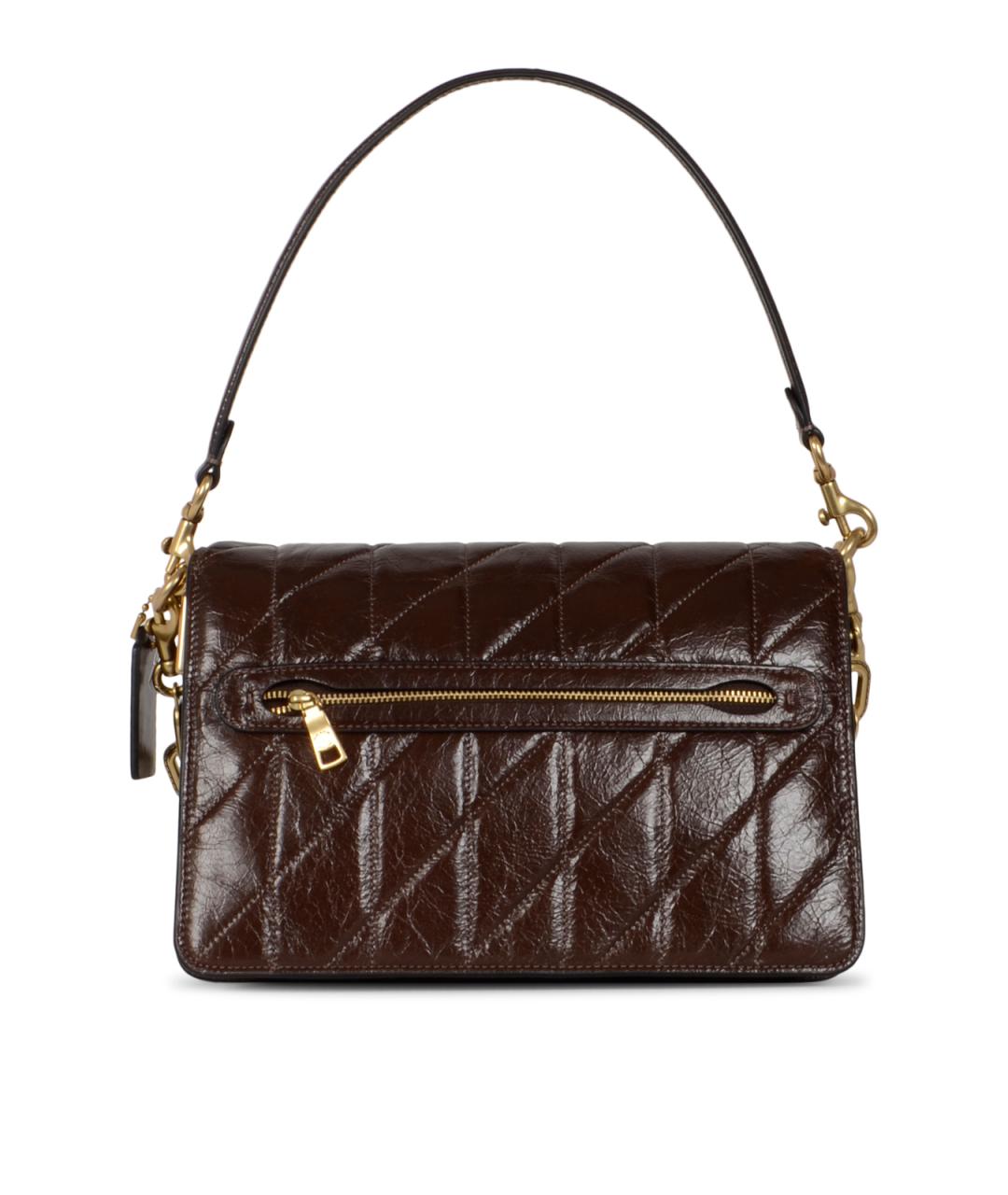 COACH Коричневая кожаная сумка через плечо, фото 3