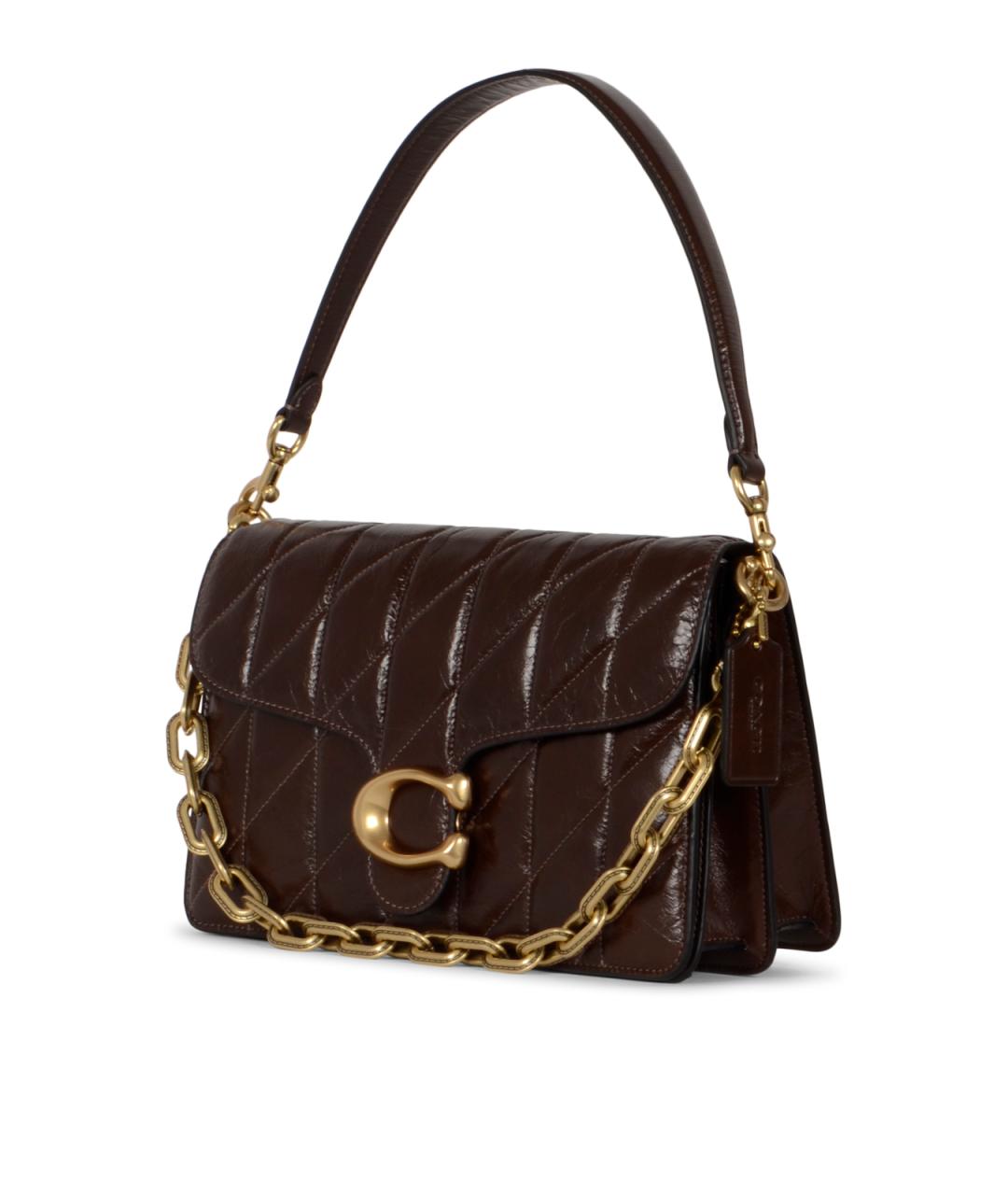 COACH Коричневая кожаная сумка через плечо, фото 2