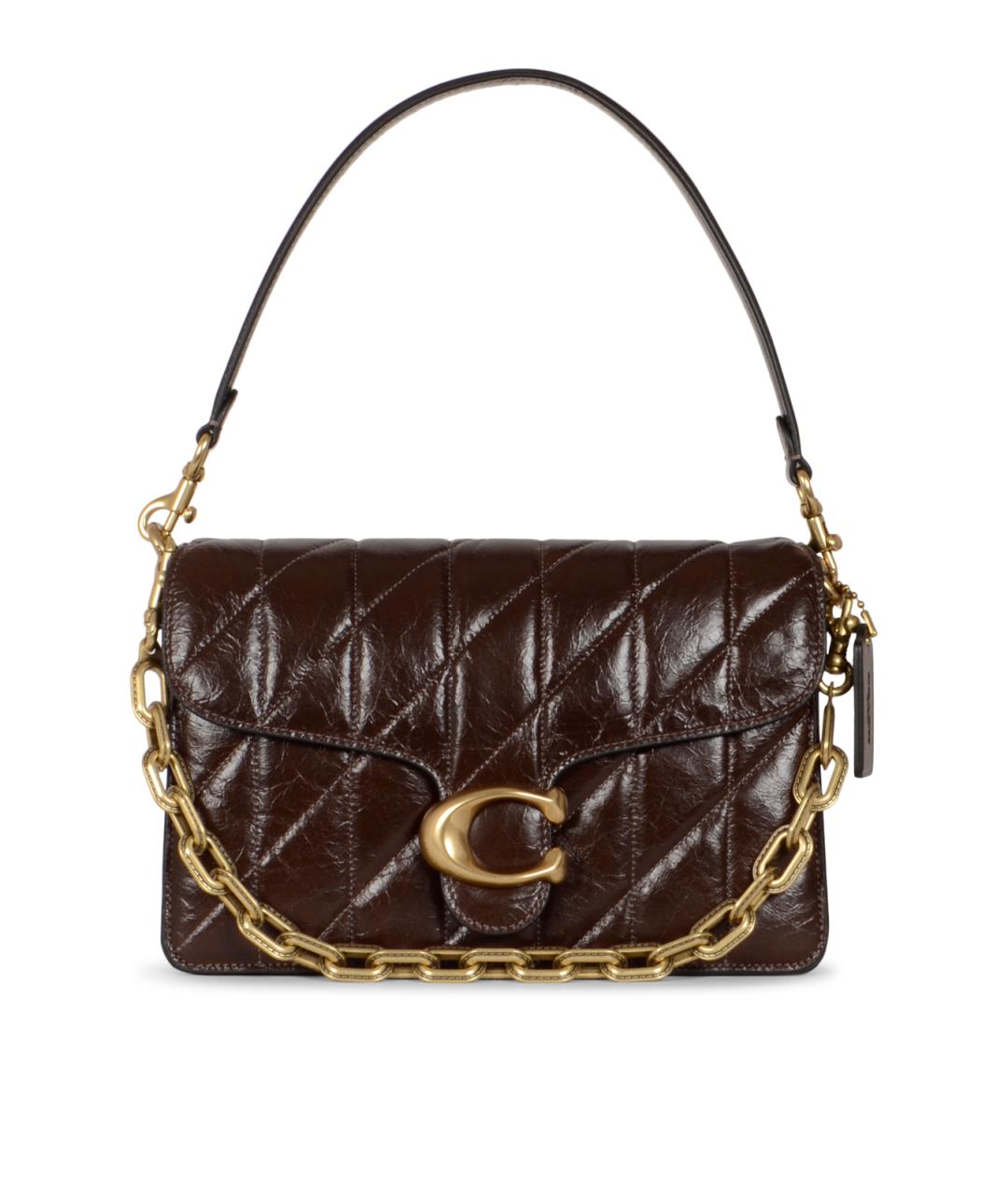 COACH Коричневая кожаная сумка через плечо, фото 1