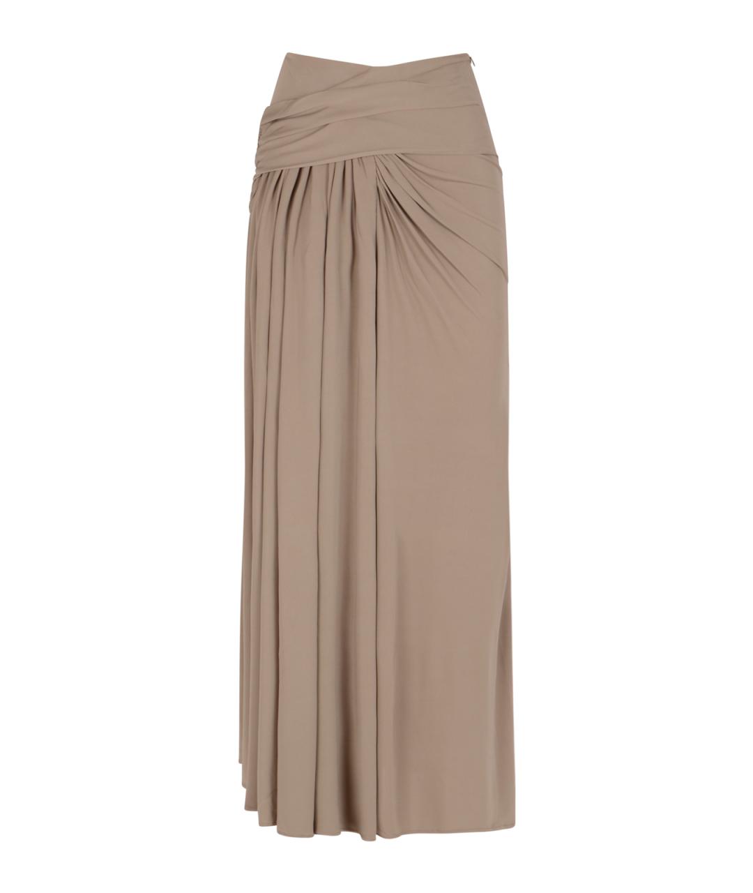CHRISTOPHER ESBER Бежевая вискозная юбка миди, фото 1