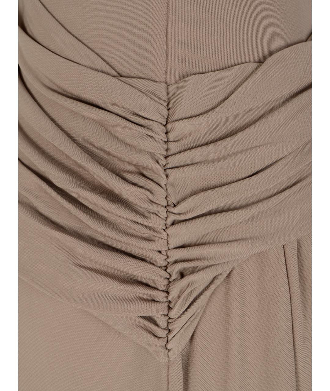 CHRISTOPHER ESBER Бежевая вискозная юбка миди, фото 5