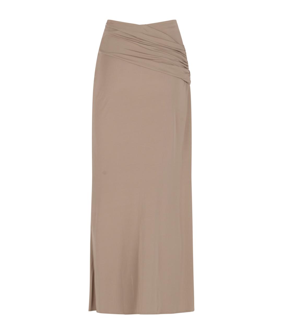 CHRISTOPHER ESBER Бежевая вискозная юбка миди, фото 4