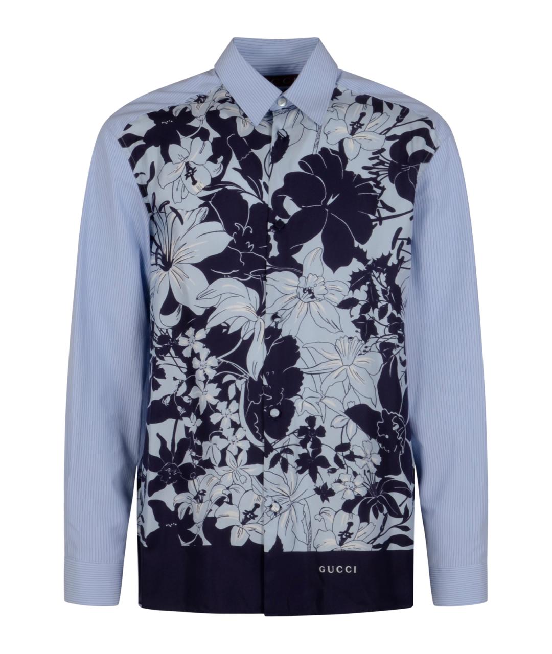 GUCCI Синяя хлопковая кэжуал рубашка, фото 1