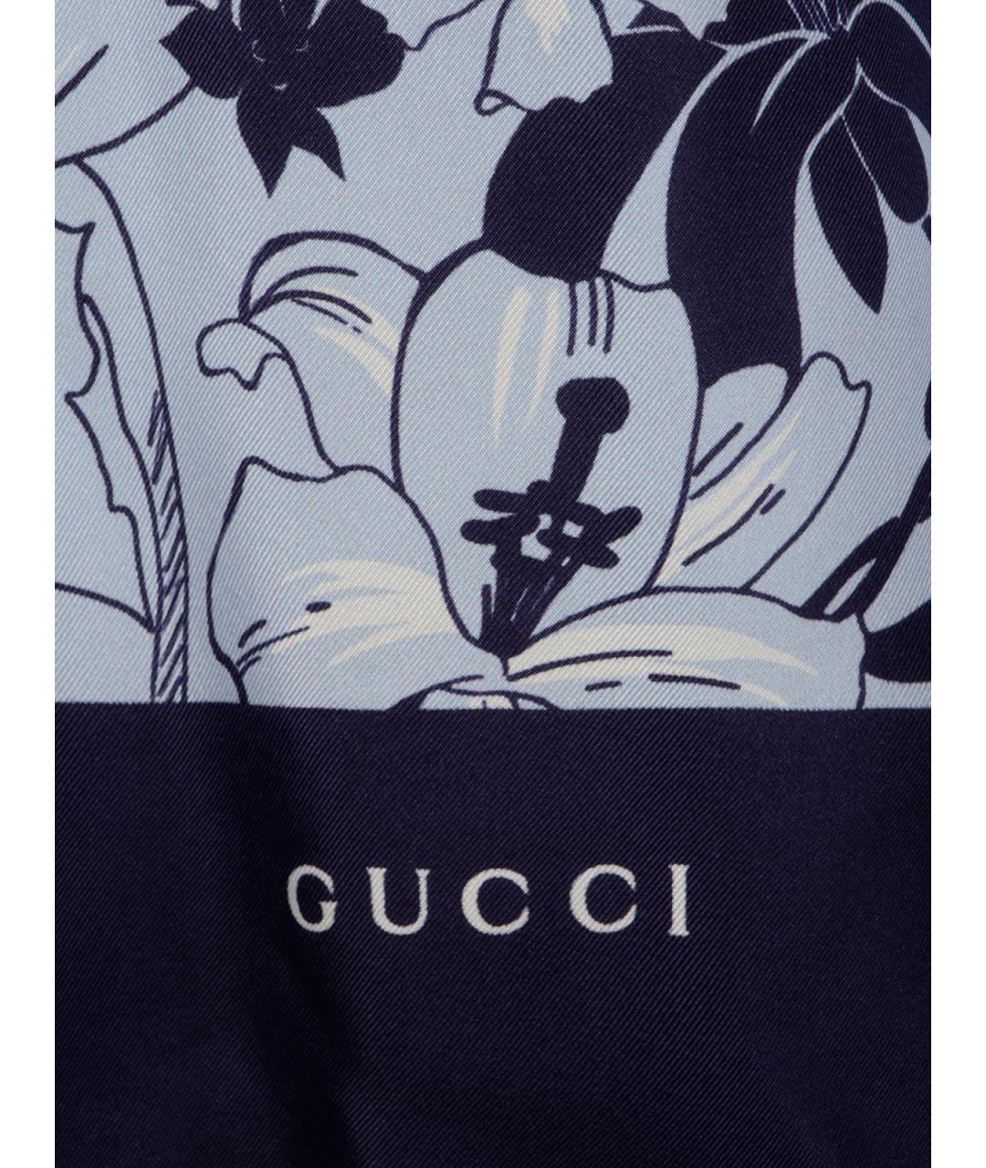 GUCCI Синяя хлопковая кэжуал рубашка, фото 3