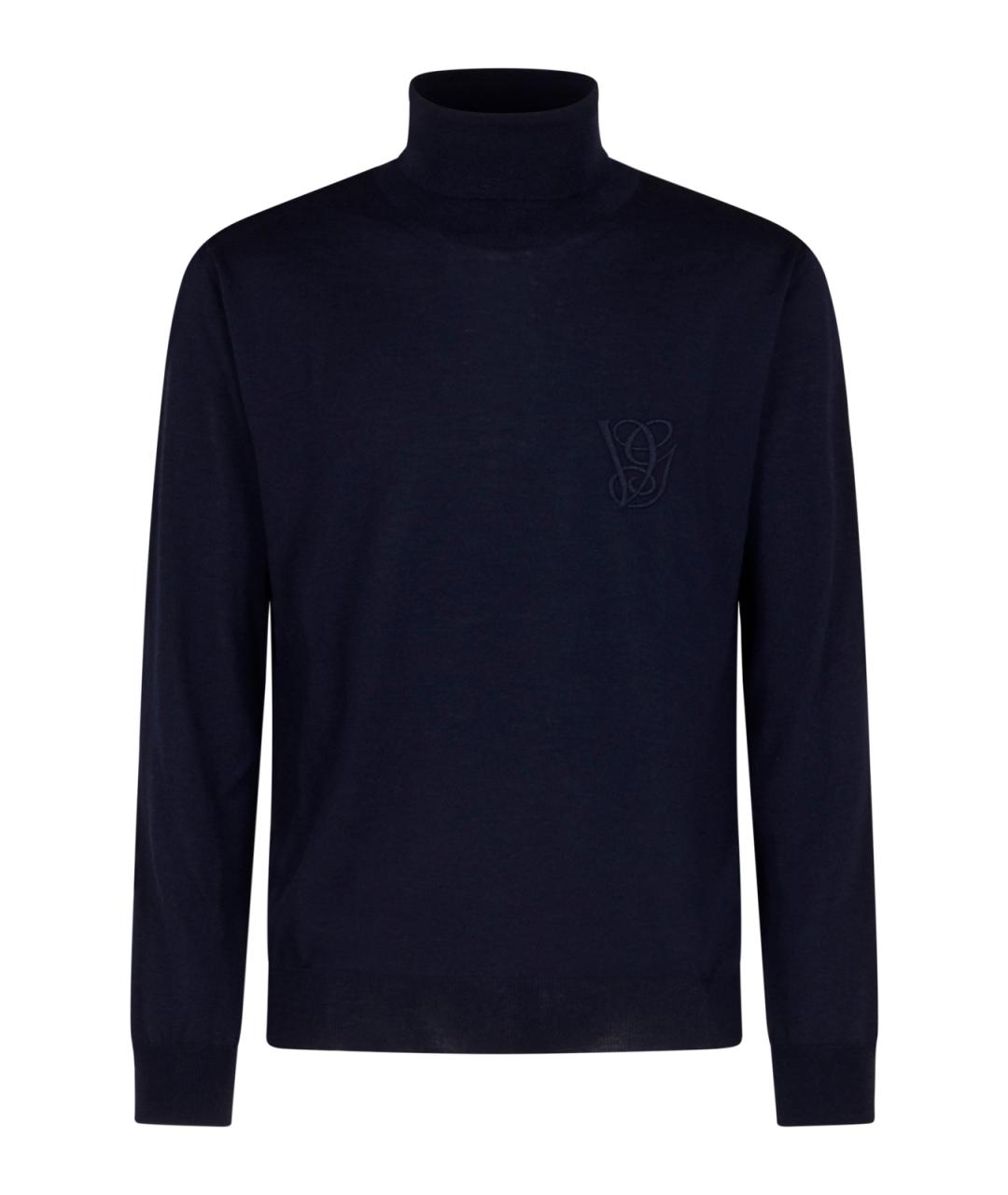 VALENTINO Темно-синяя шерстяная водолазка, фото 1