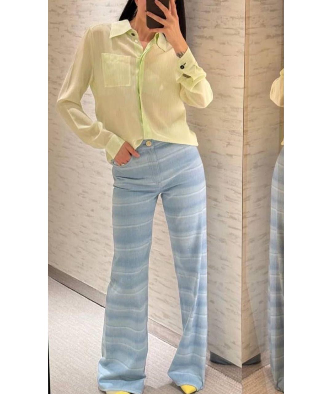 CHANEL Голубые хлопковые джинсы клеш, фото 2