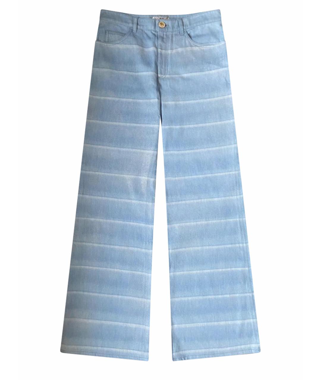 CHANEL Голубые хлопковые джинсы клеш, фото 1