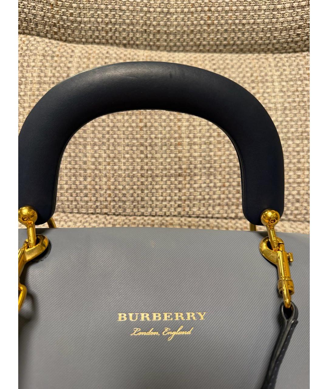 BURBERRY Голубая кожаная сумка через плечо, фото 8