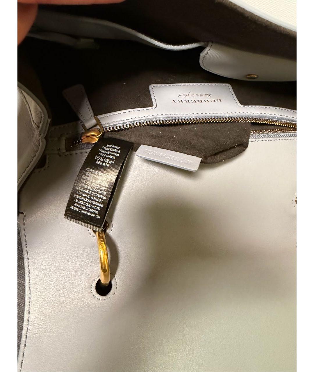 BURBERRY Голубая кожаная сумка через плечо, фото 5