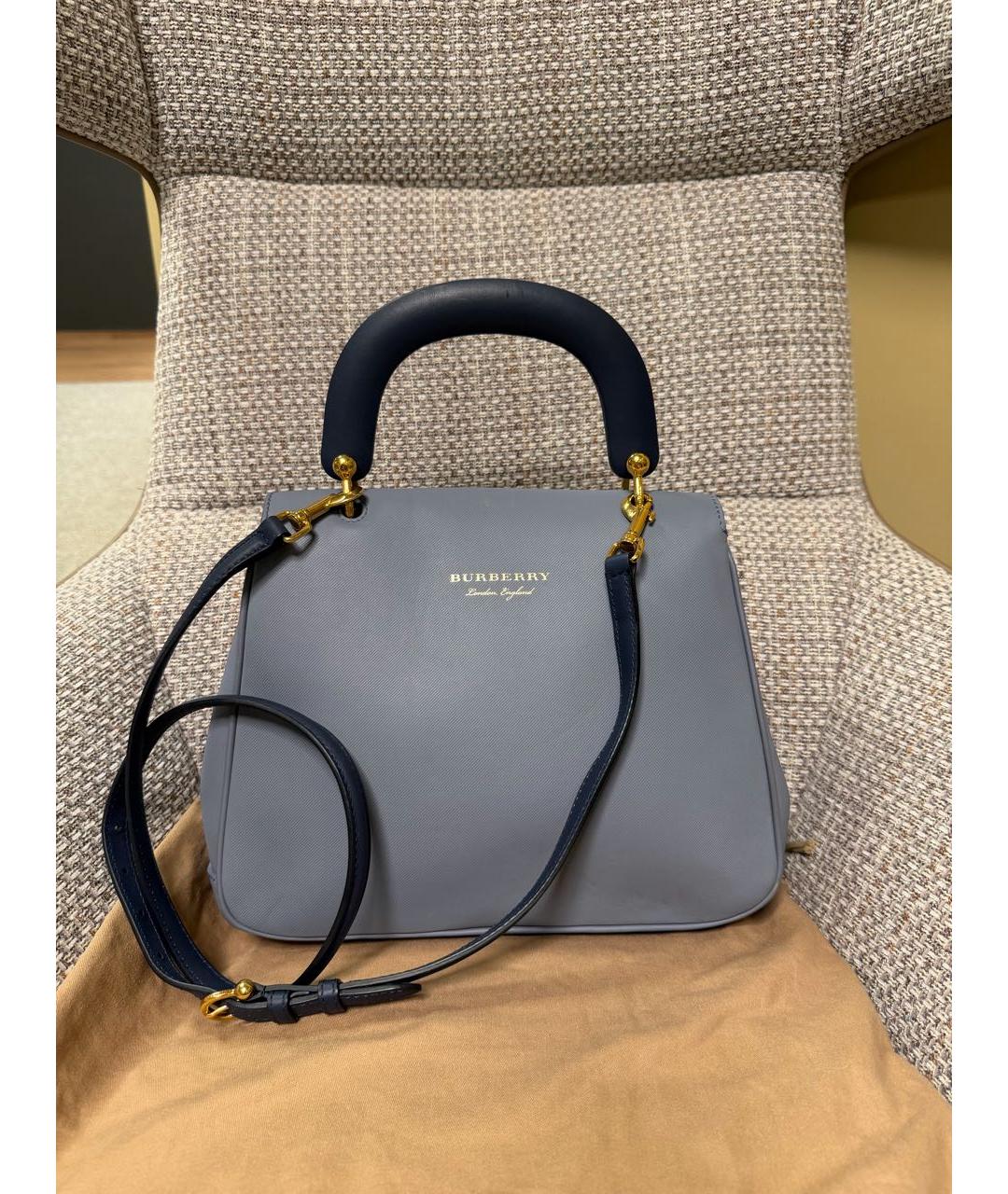 BURBERRY Голубая кожаная сумка через плечо, фото 3