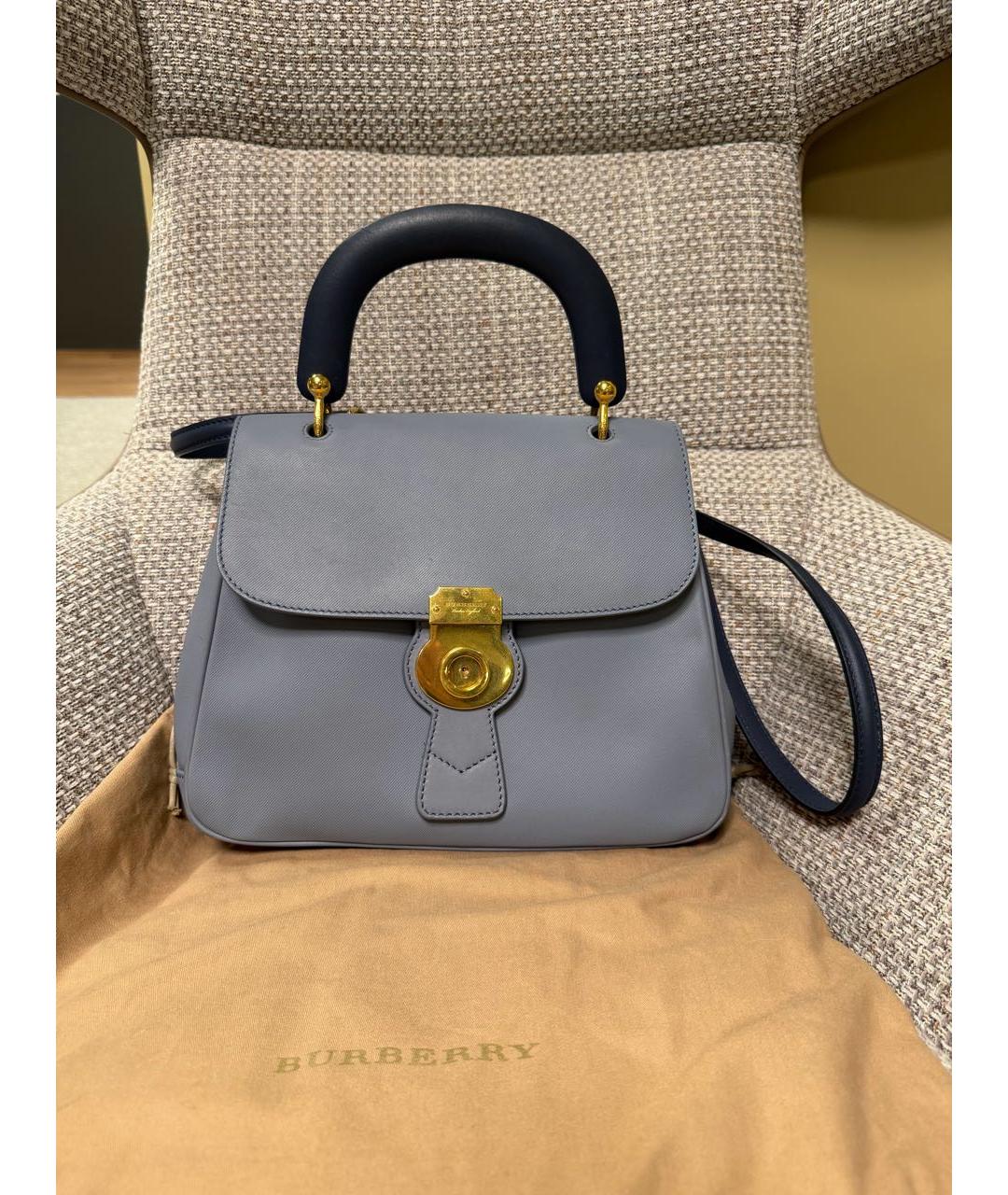 BURBERRY Голубая кожаная сумка через плечо, фото 6