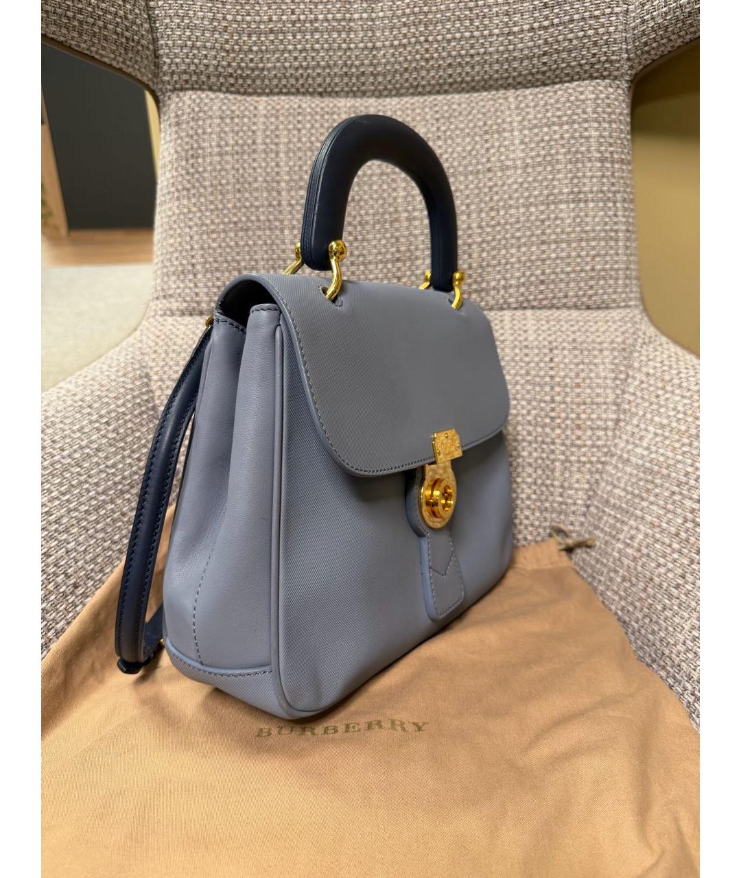 BURBERRY Голубая кожаная сумка через плечо, фото 2