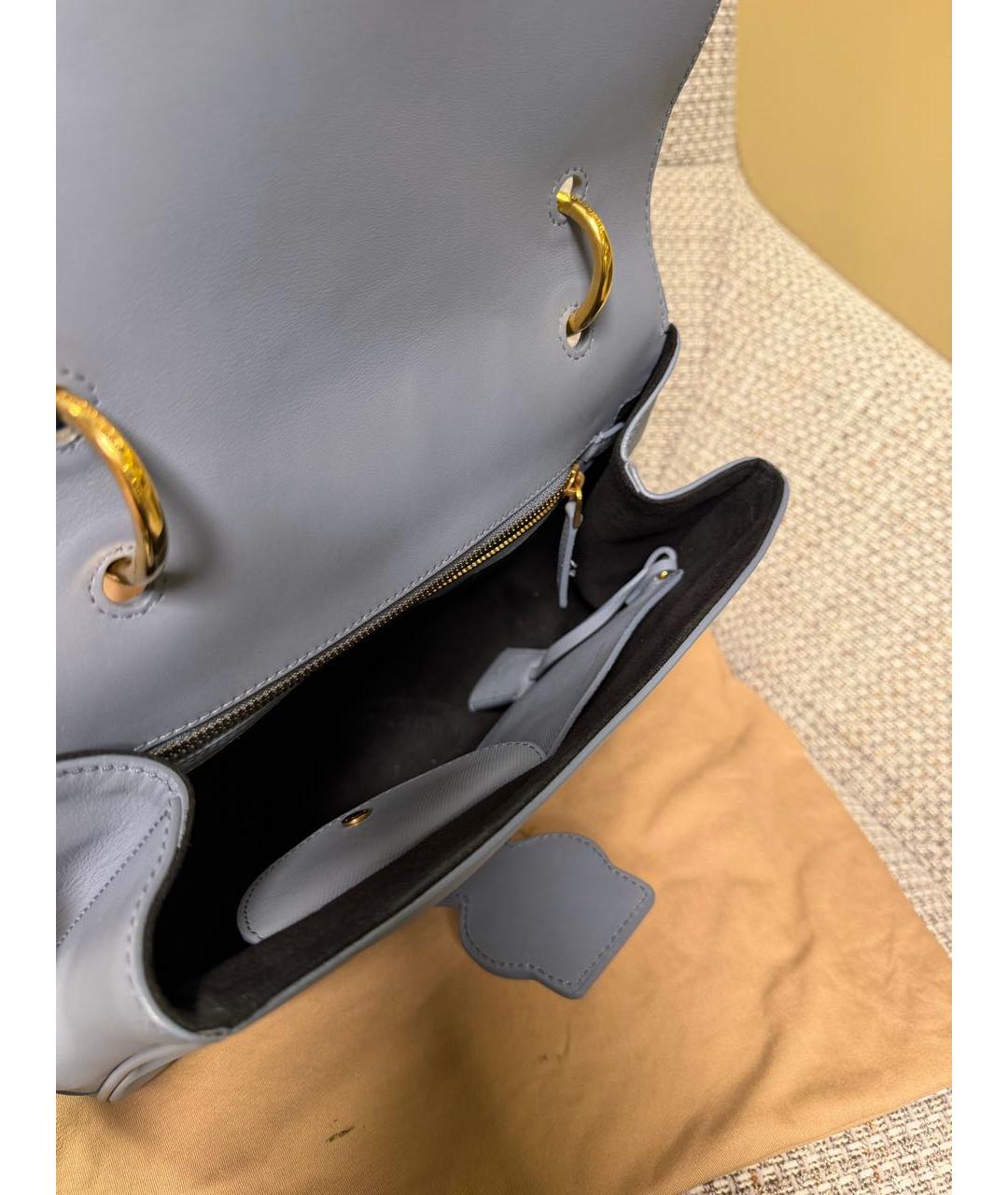 BURBERRY Голубая кожаная сумка через плечо, фото 4