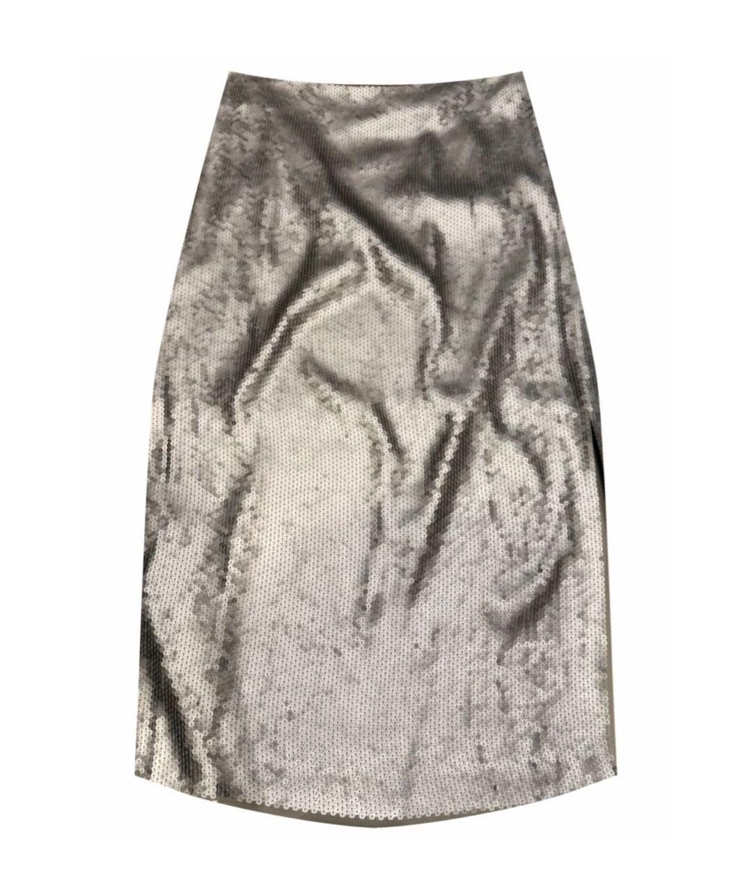 BRUNELLO CUCINELLI Бежевая шелковая юбка миди, фото 9