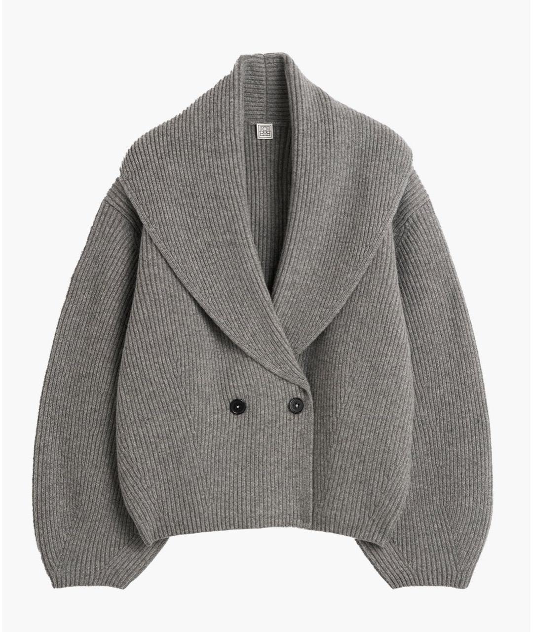 TOTEME Серый шерстяной кардиган, фото 5