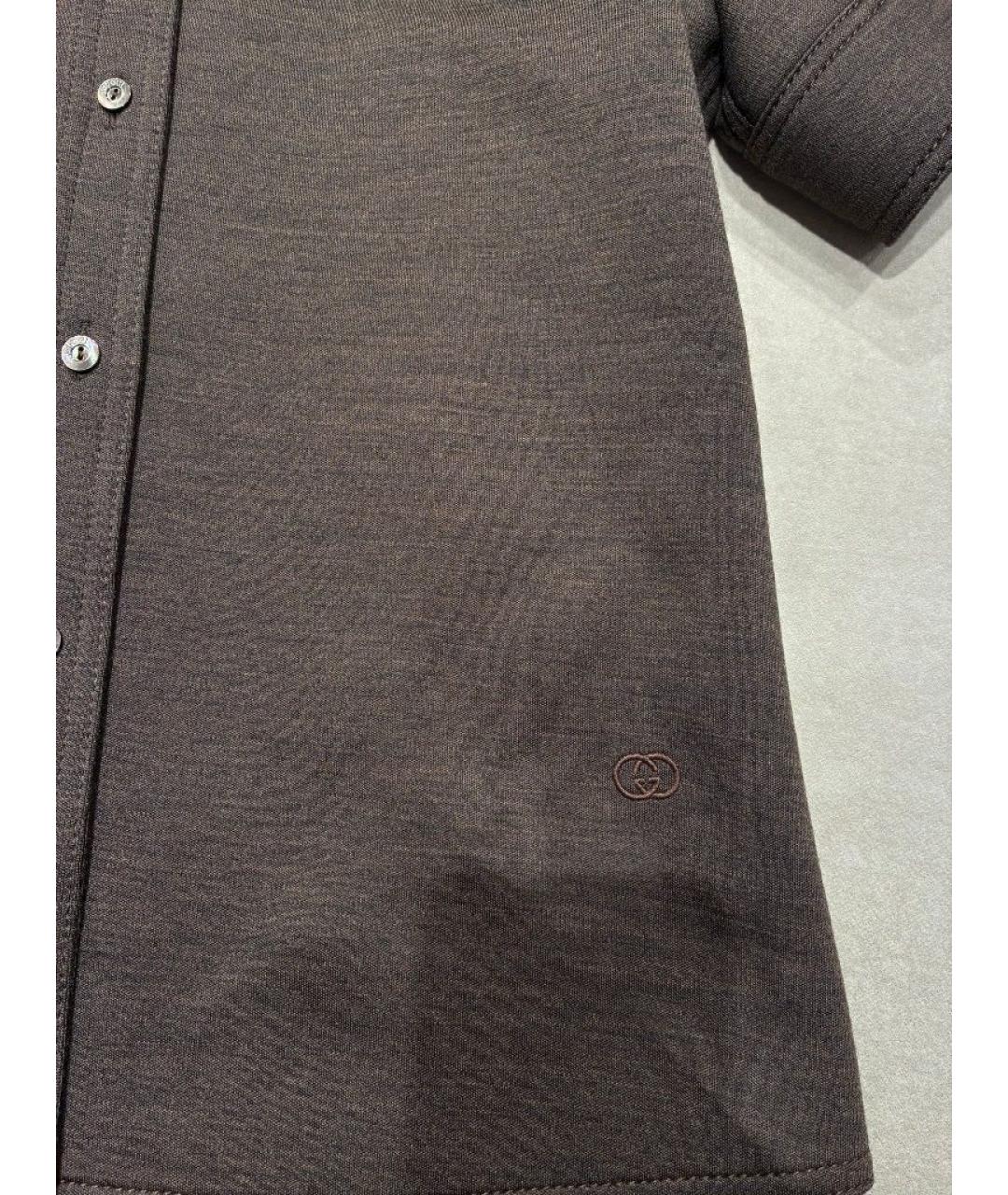 GUCCI Коричневая шерстяная рубашка, фото 6