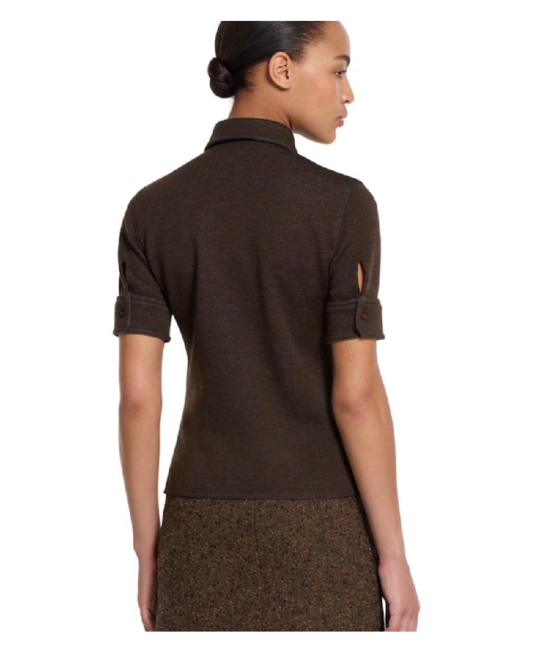 GUCCI Коричневая шерстяная рубашка, фото 9