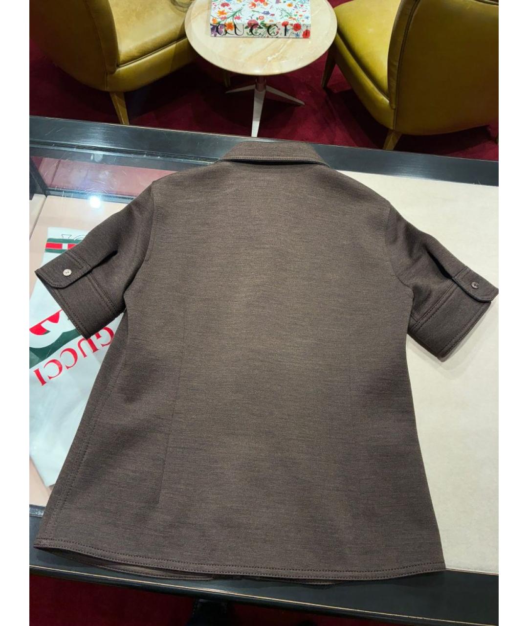 GUCCI Коричневая шерстяная рубашка, фото 8