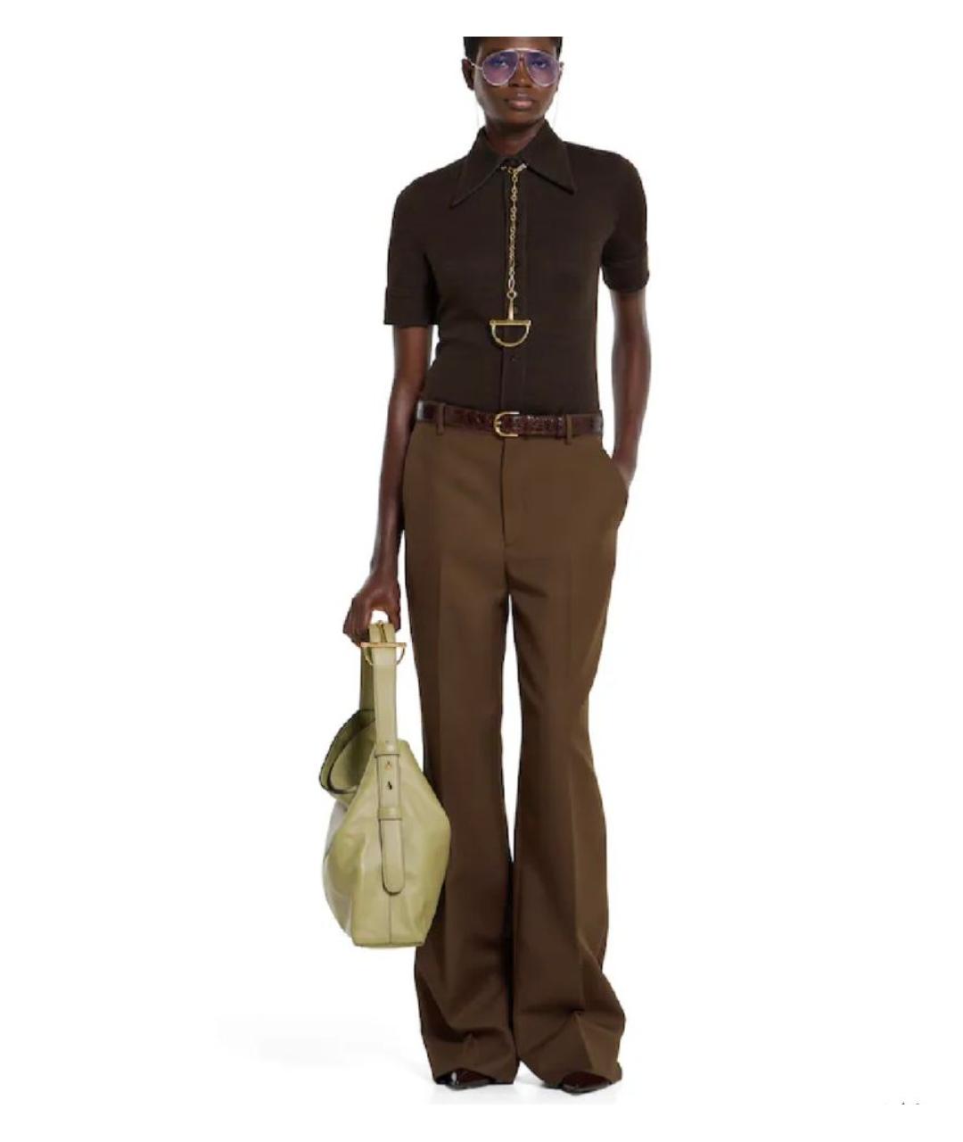 GUCCI Коричневая шерстяная рубашка, фото 2