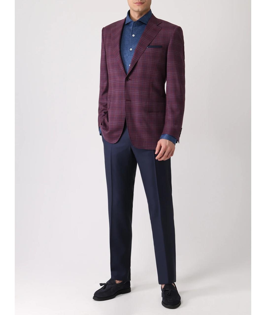 CANALI Бордовый шерстяной пиджак, фото 2