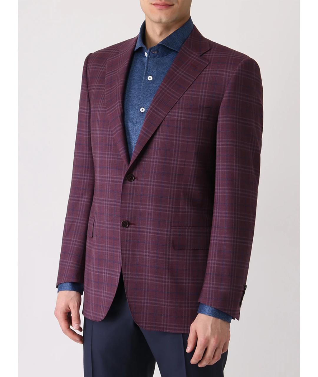 CANALI Бордовый шерстяной пиджак, фото 4