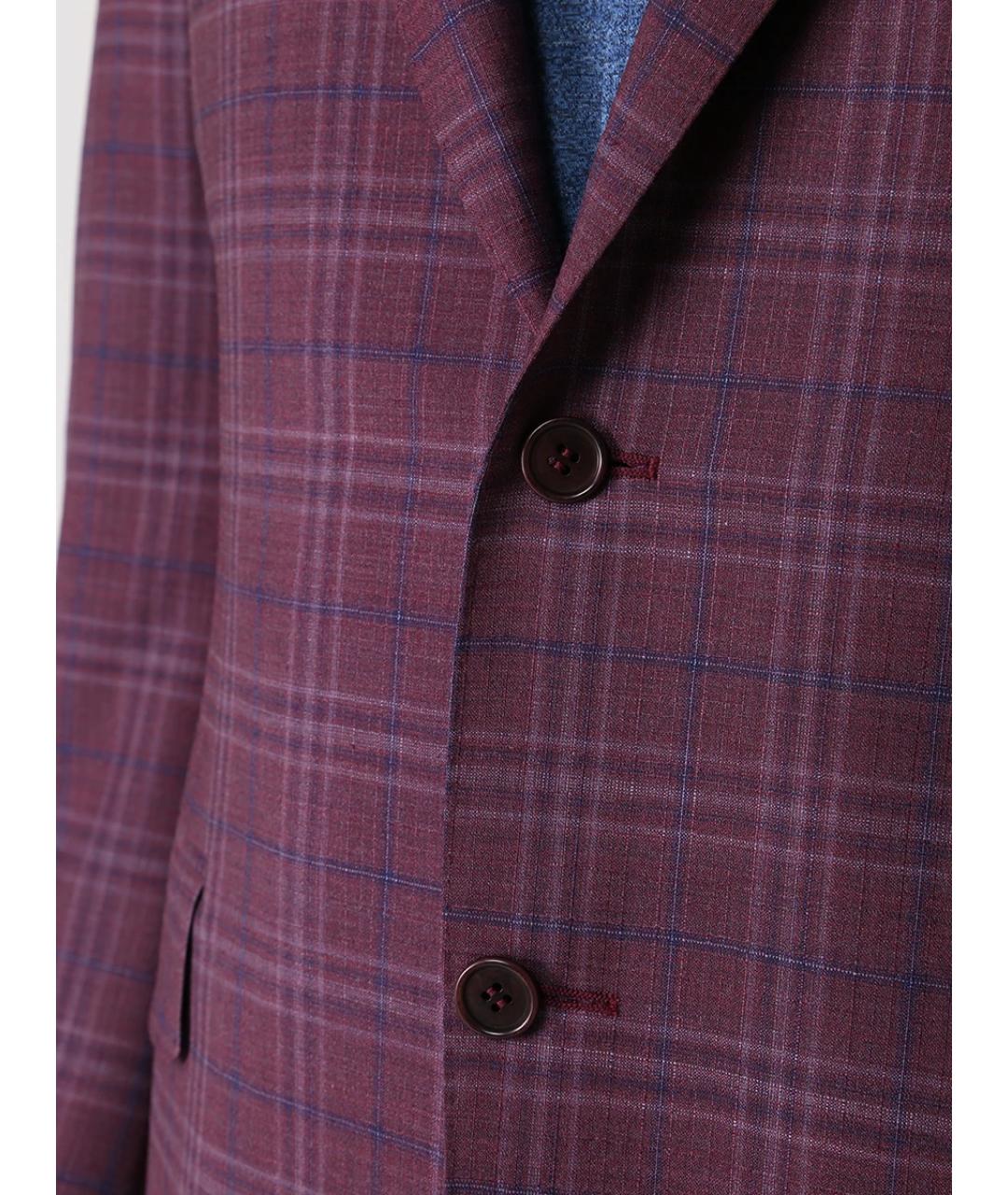 CANALI Бордовый шерстяной пиджак, фото 5