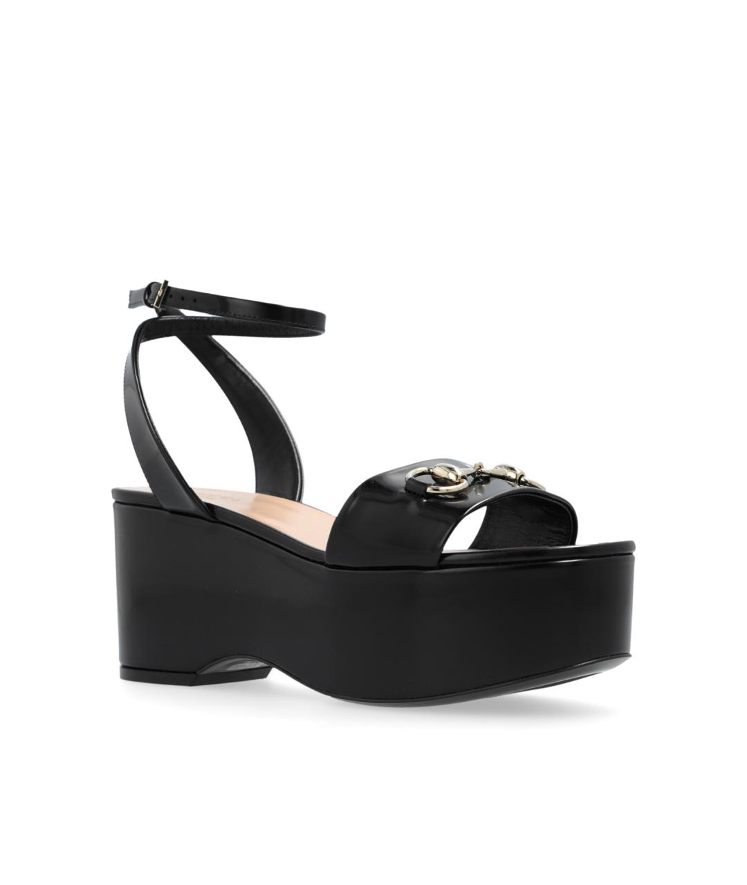 GUCCI Черные кожаные сандалии, фото 2